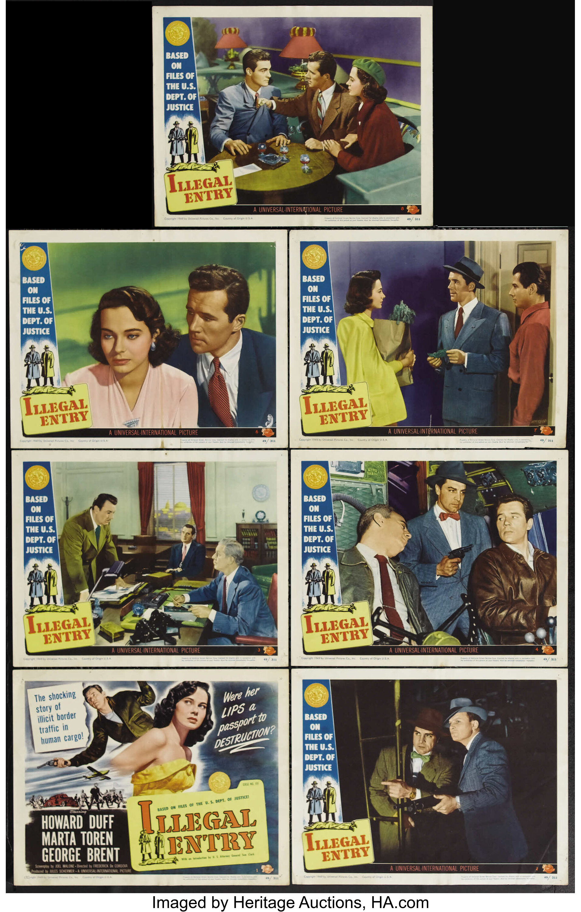 Illegal Entry (Universal International, 1949). Title Lobby Card and ...