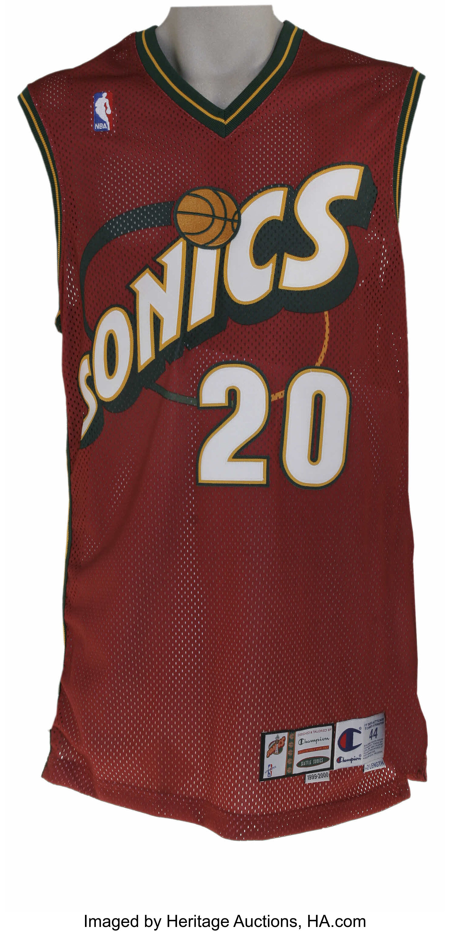 Seattle Supersonics Gary Payton Champion Jersey Size 44