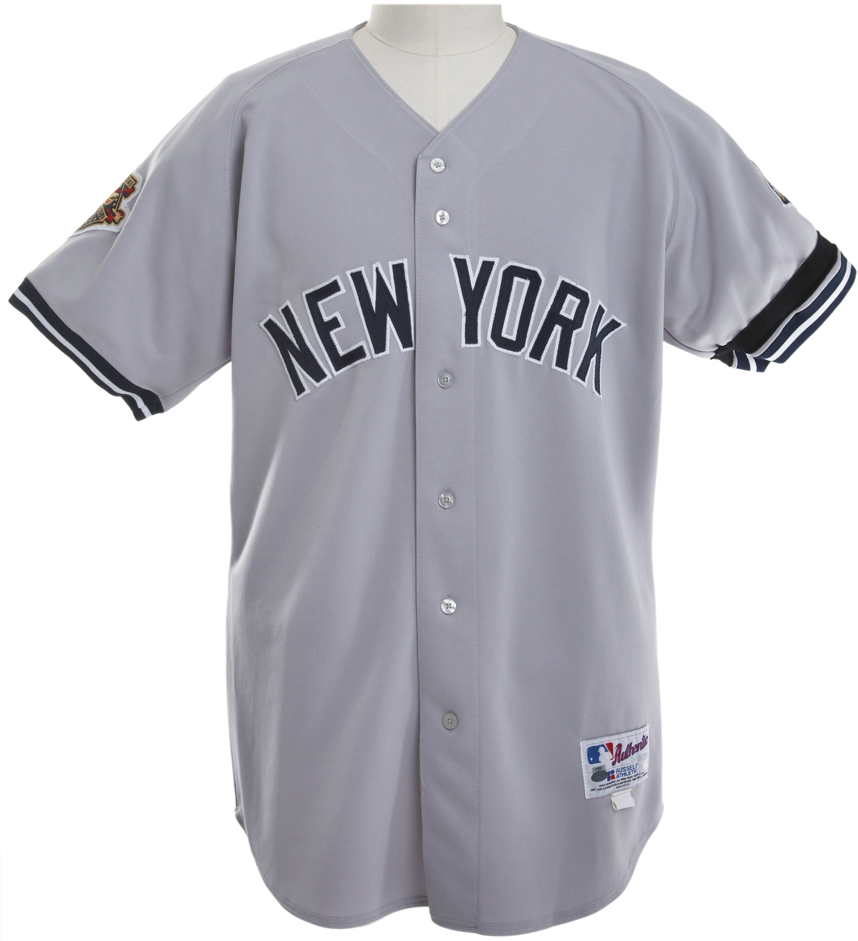 Lot Detail - 2001 MARIANO RIVERA NEW YORK YANKEES GAME WORN ROAD JERSEY  WITH WORLD SERIES PATCH (STEINER/YANKEES LOA)