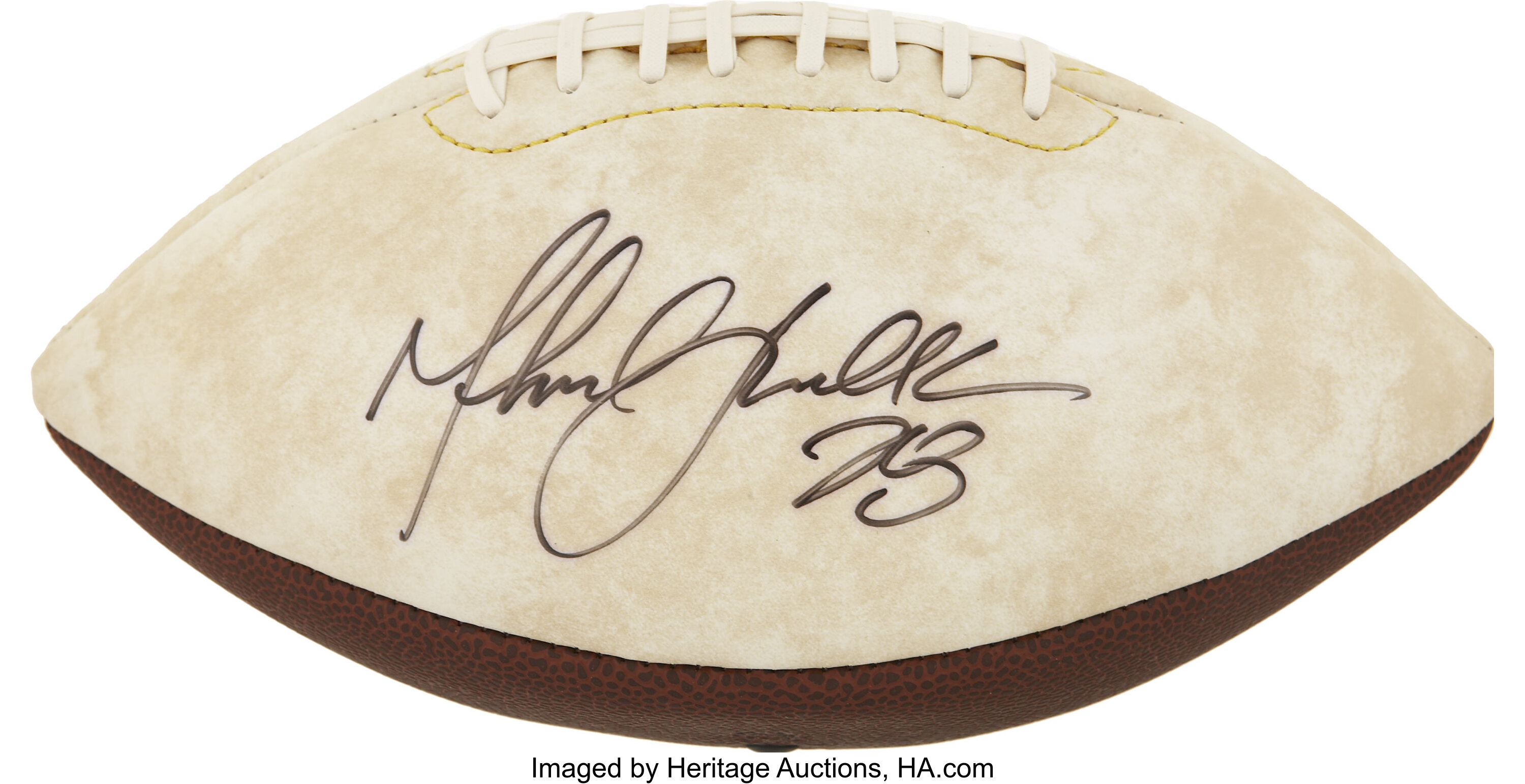 Marshall Faulk Single Signed Commemorative Football.  Football