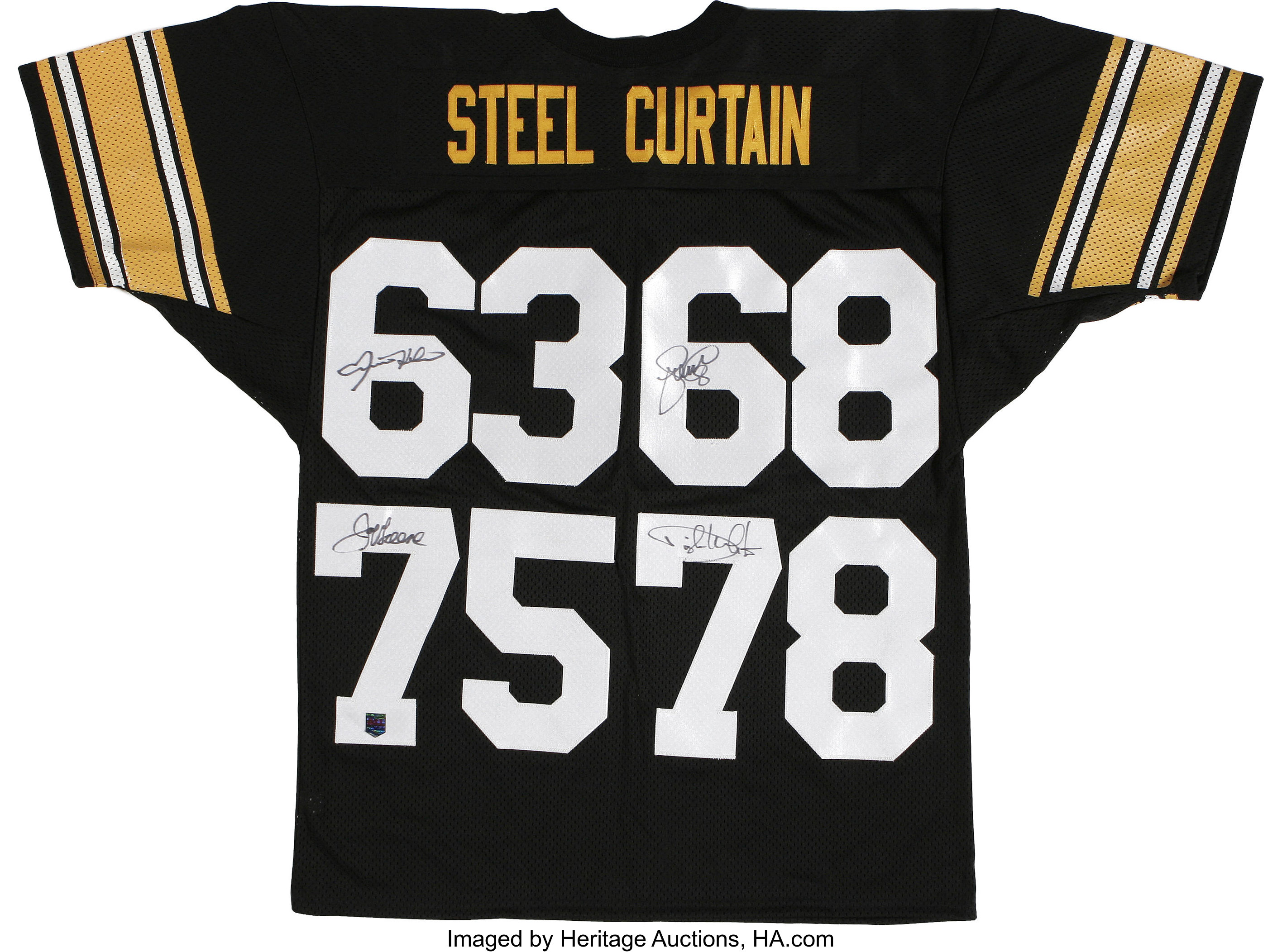 STEEL CURTAIN AUTOGRAPHED PITTSBURGH STEELERS JERSEY AASH READ 34