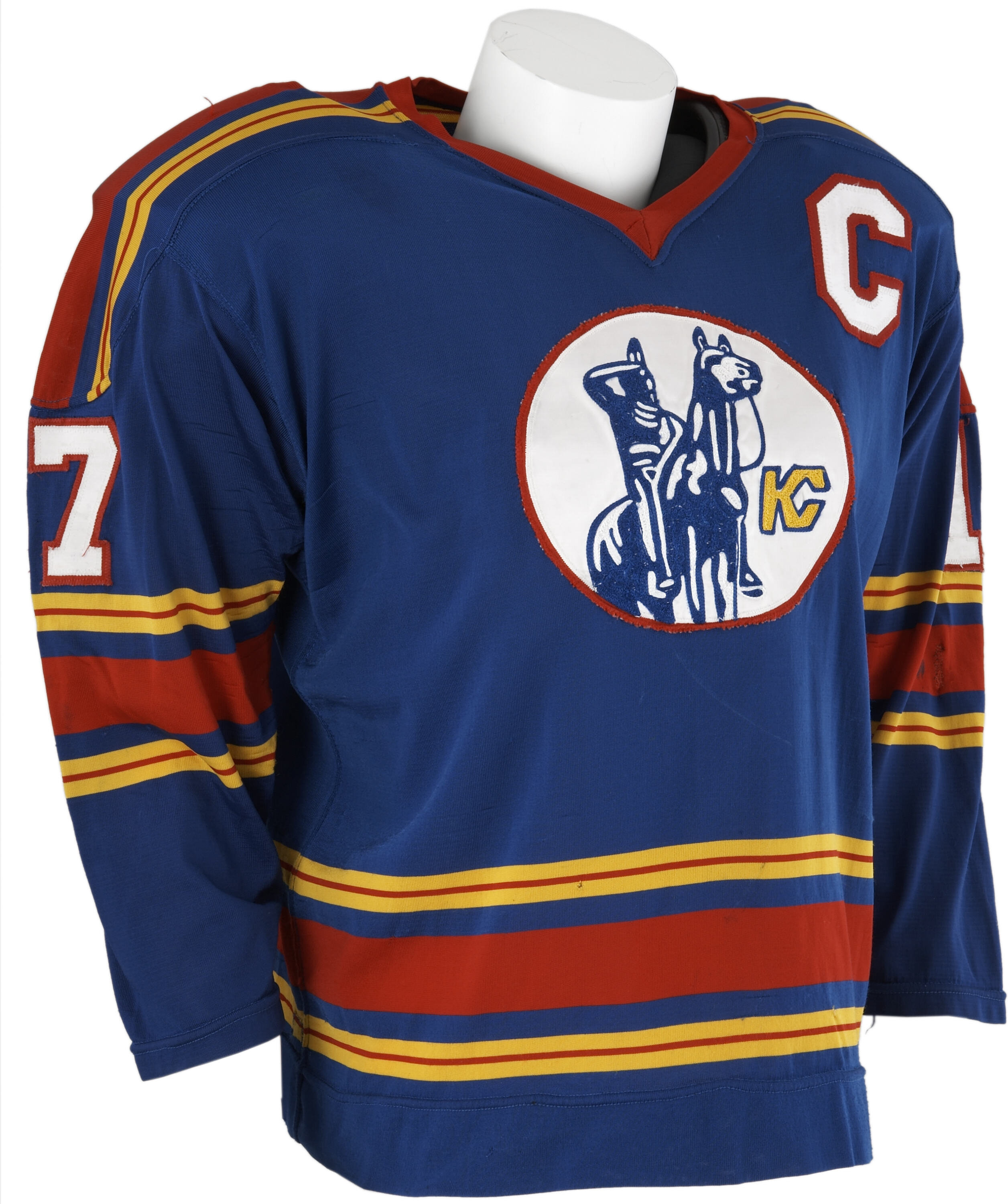 Late 1960s Kansas City Blues #18 Game Worn Jersey. Hockey
