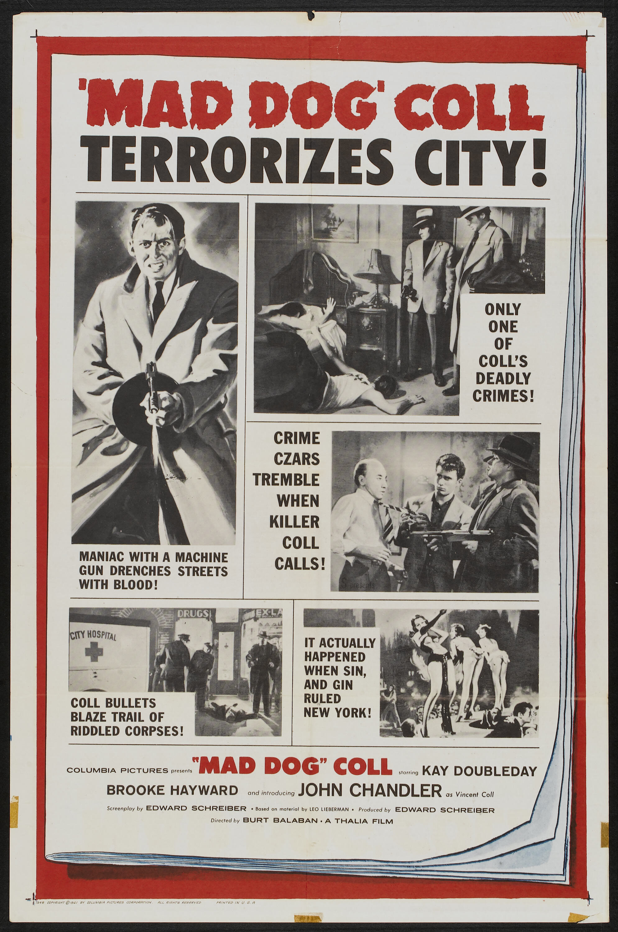 Mad Dog Coll Columbia 1961 One Sheet 27 X 41 Crime Lot 52244 Heritage Auctions