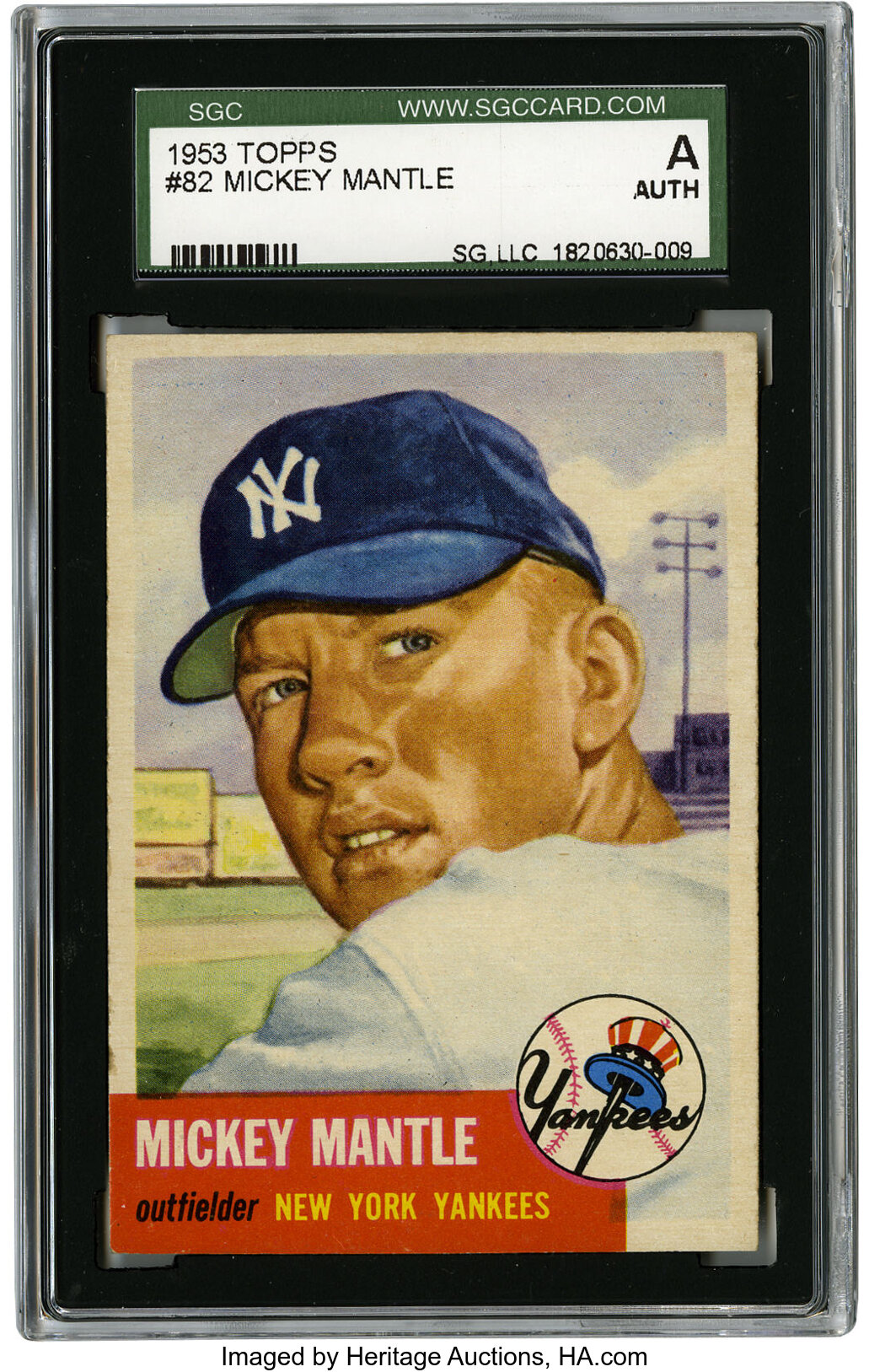  1953 Topps # 82 Mickey Mantle New York Yankees (Baseball Card)  PSA PSA 1.00 Yankees : Collectibles & Fine Art