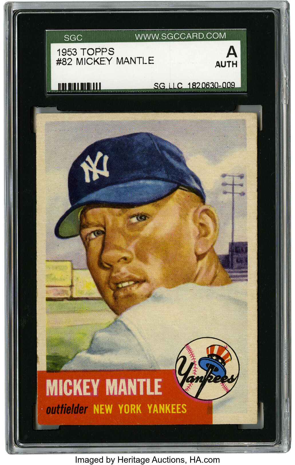 1953 Topps Mickey Mantle #82 PSA NM 7.  Baseball Cards Singles, Lot  #50395