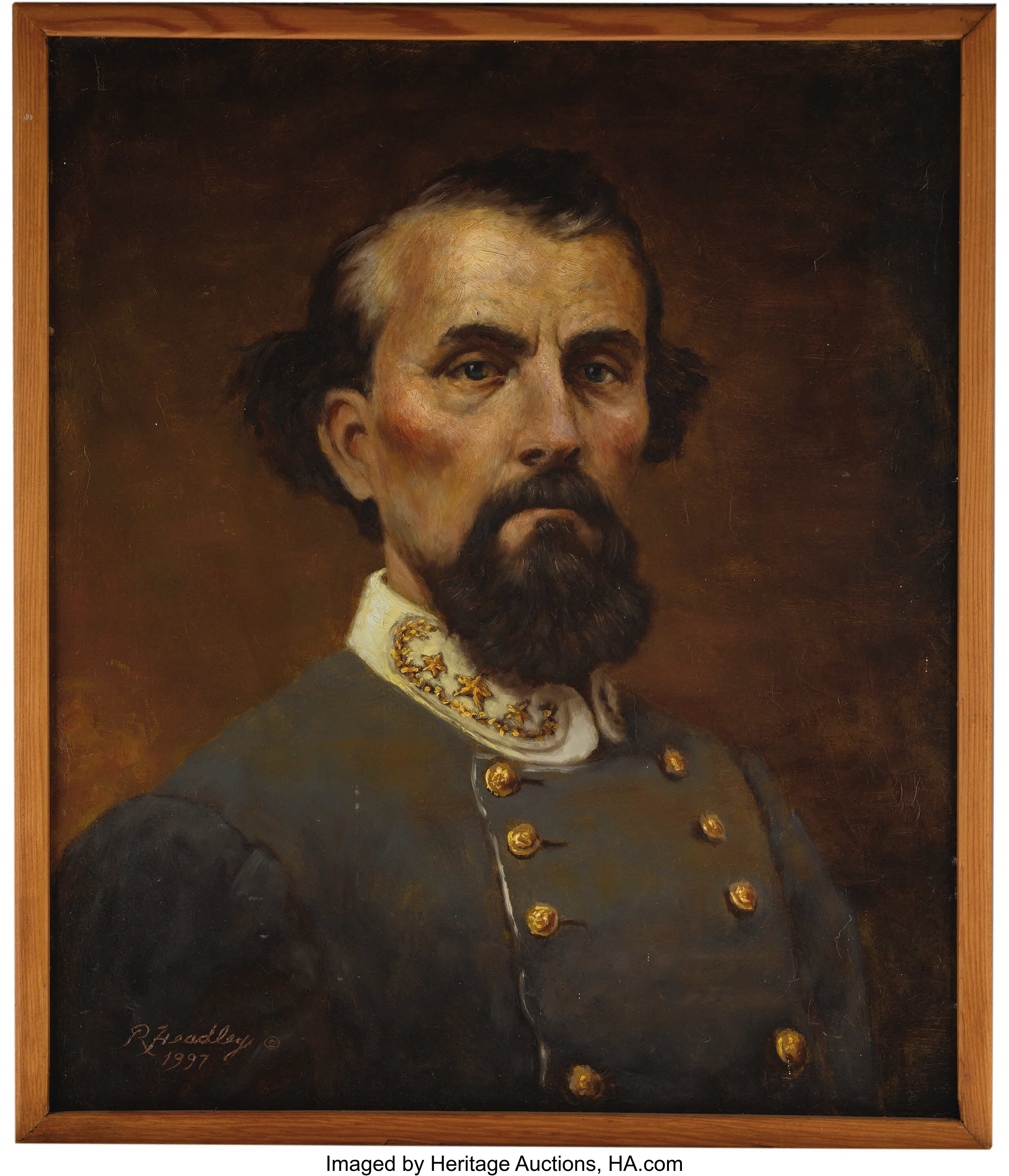 Nathan Bedford Forrest Portrait. Signed in the lower left by | Lot ...