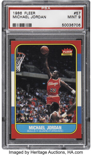 World B Free 1986 FLEER PSA 9 CARD JERSEY #21 CAVS 1986 Fleer