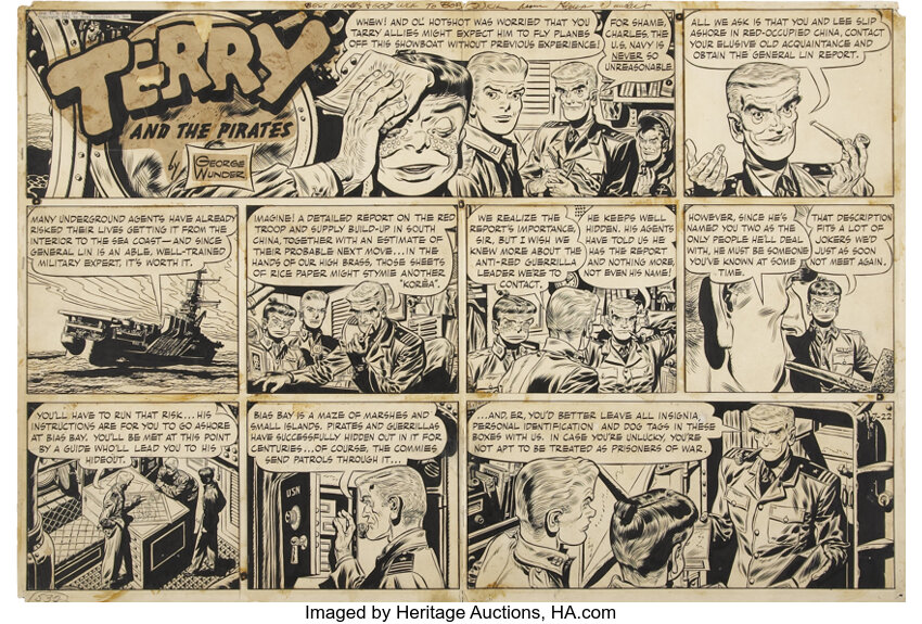 George Wunder Terry And The Pirates Sunday Comic Strip - 