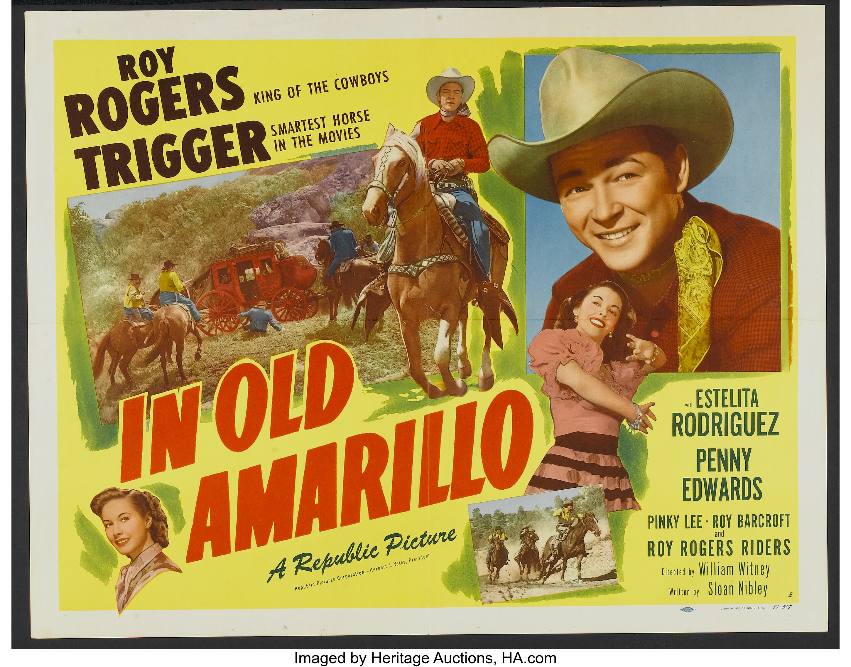 In Old Amarillo (Republic, 1951). Half Sheet (22