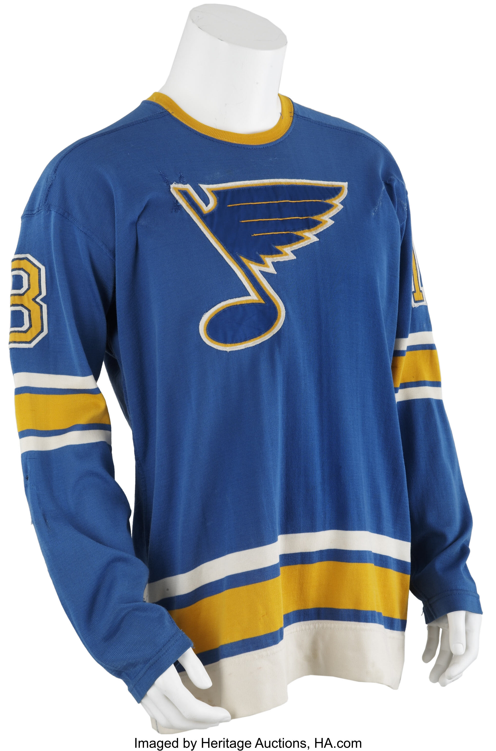 Late 1960s Kansas City Blues #18 Game Worn Jersey. Hockey