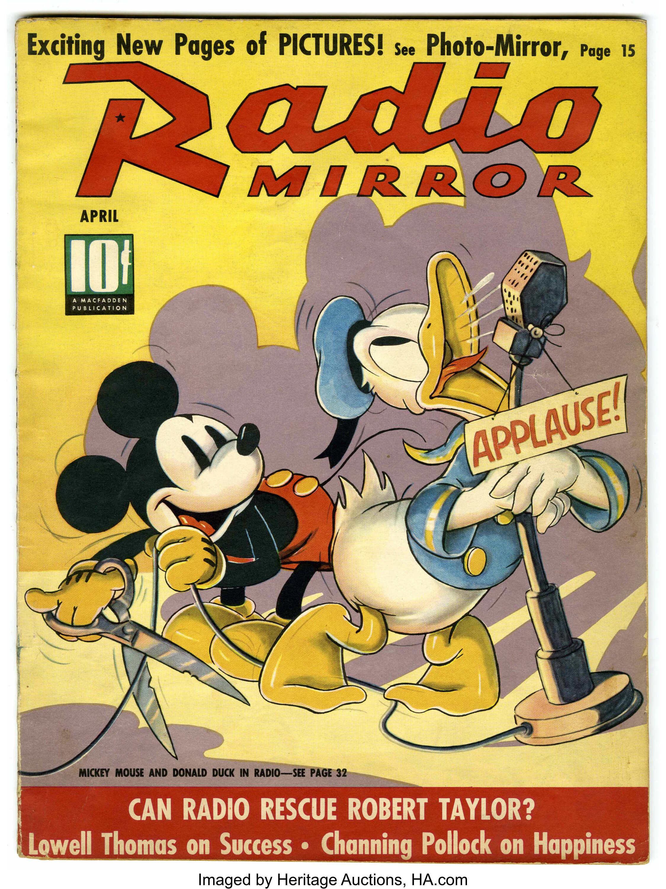 Radio Mirror Magazine with Mickey Mouse and Donald Duck Cover