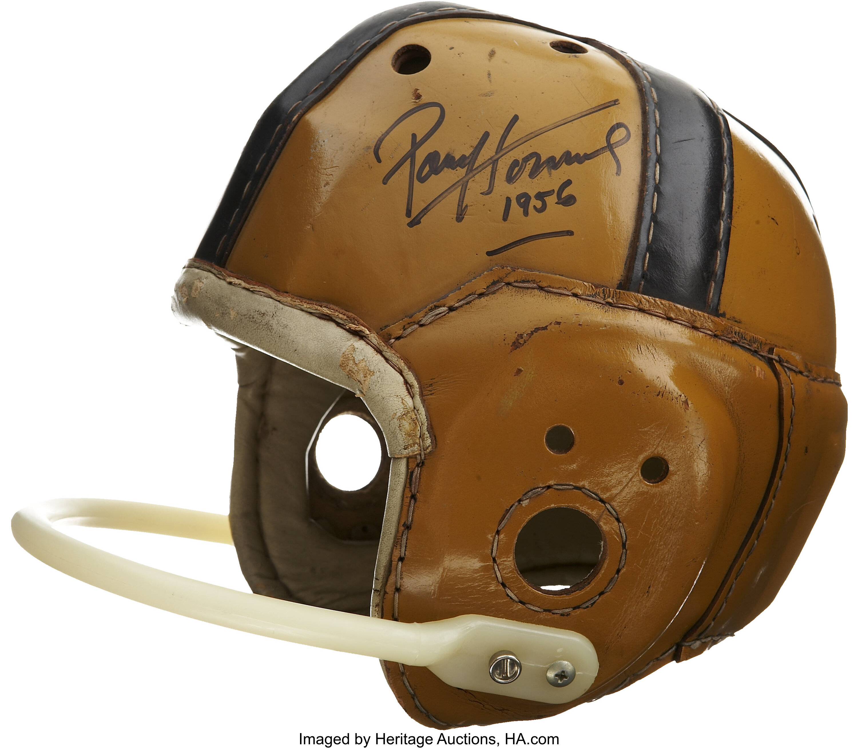 Lot Detail - Notre Dame Game Used NCAA Helmet Autographed by Paul Hornung  (JSA LOA)