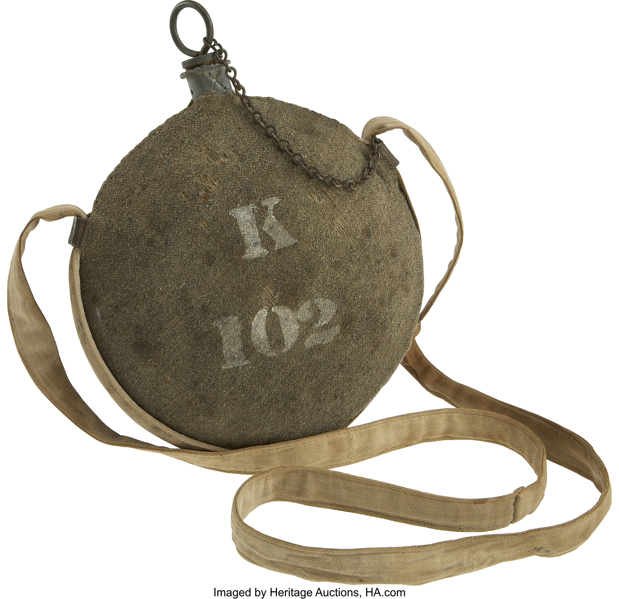 Canteen with Markings and Stenciled Strap. This New York Depot | Lot ...