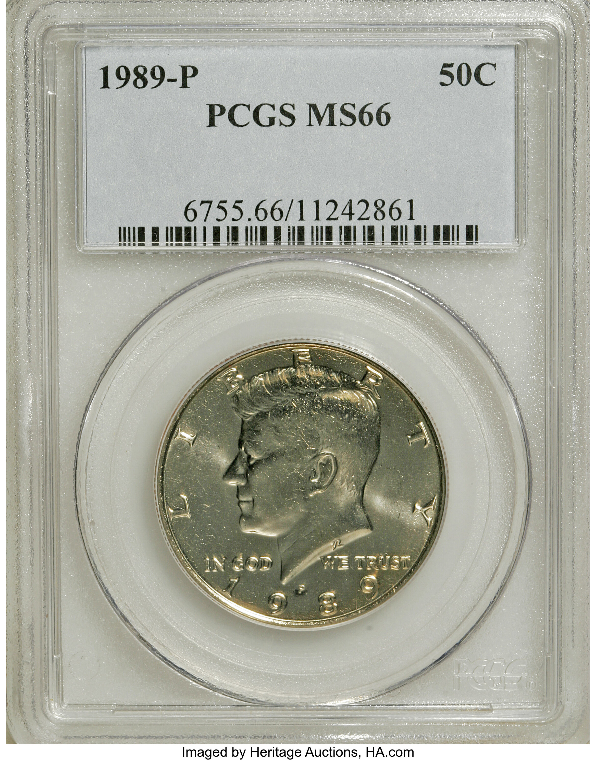1989-P NGC MS66 Kennedy Half Dollar Price Guide $25 