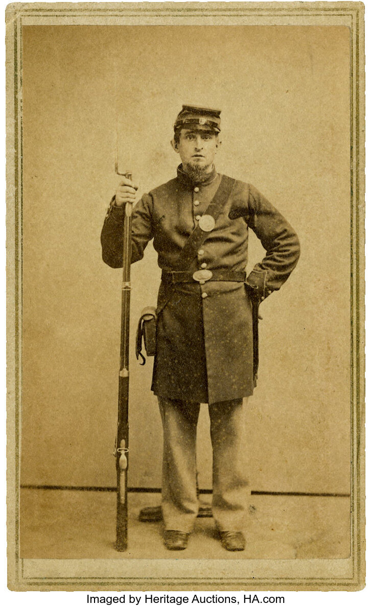 Nice Civil War CDV Portrait of a Federal Infantryman. Wears nine | Lot ...