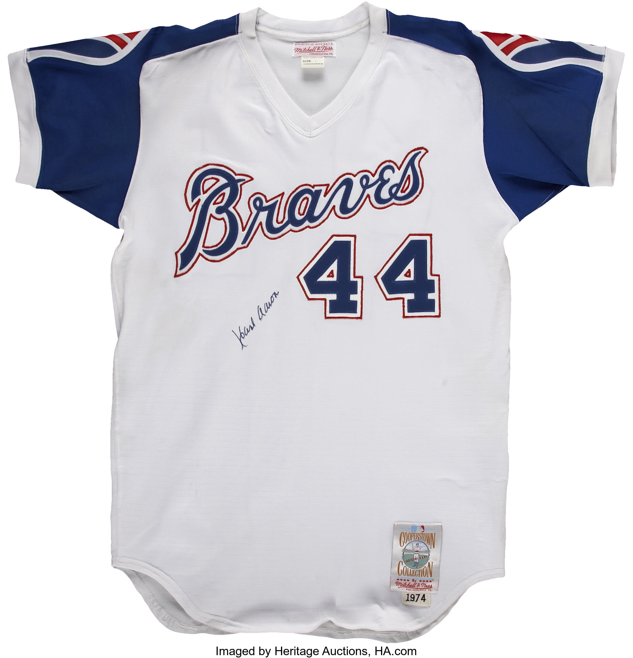 Hank Aaron Signed Mitchell & Ness Atlanta Braves Jersey PSA HOF Autographed