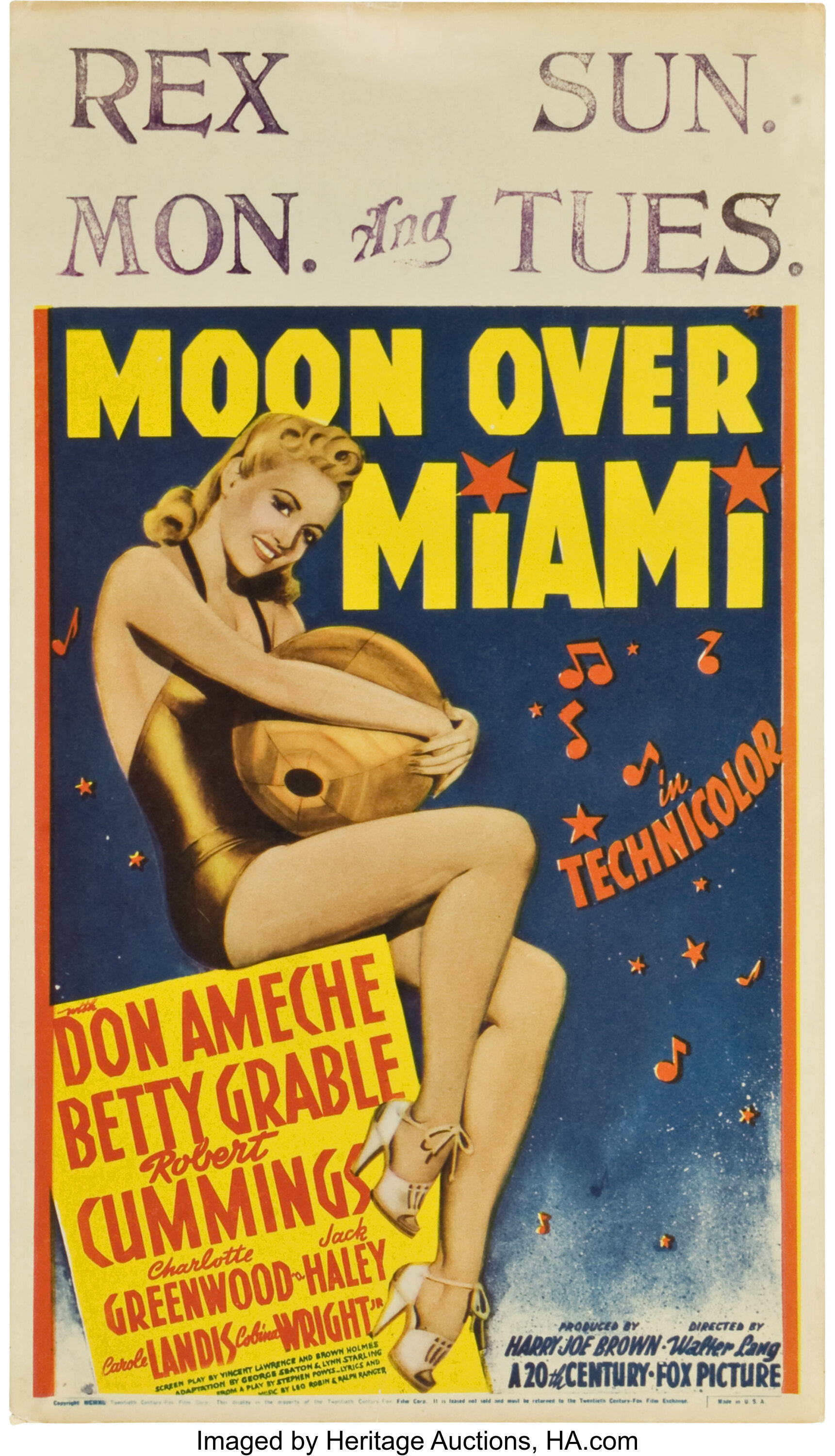 Moon Over Miami th Century Fox 1941 Midget Window Card 8 X Lot Heritage Auctions