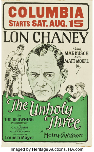 The Unholy Three Mgm 1925 Window Card 14 X 22 Movie Lot 85727 Heritage Auctions