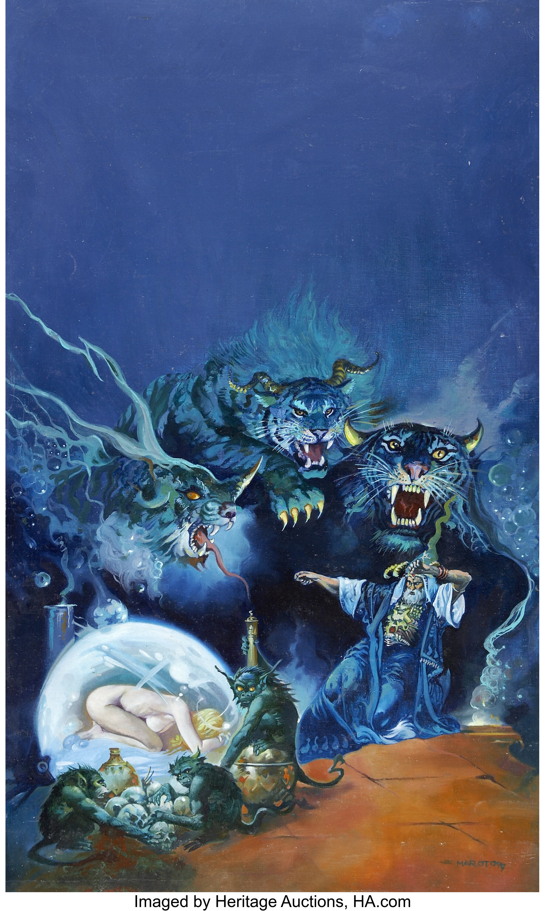 Esteban Maroto The Wizard of Venus Paperback Cover Original Art | Lot ...