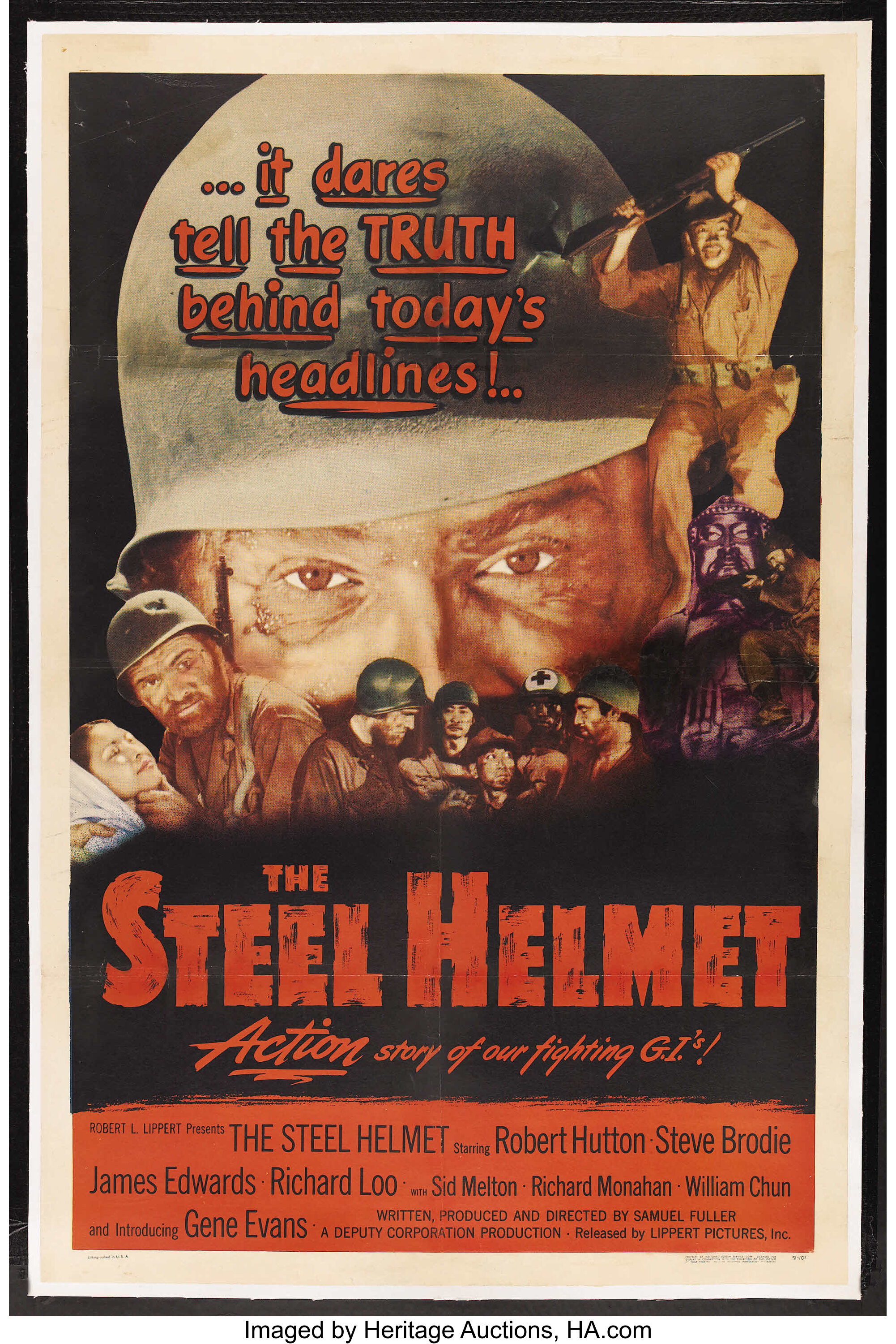 The Steel Helmet PRC 1951 . One Sheet 27