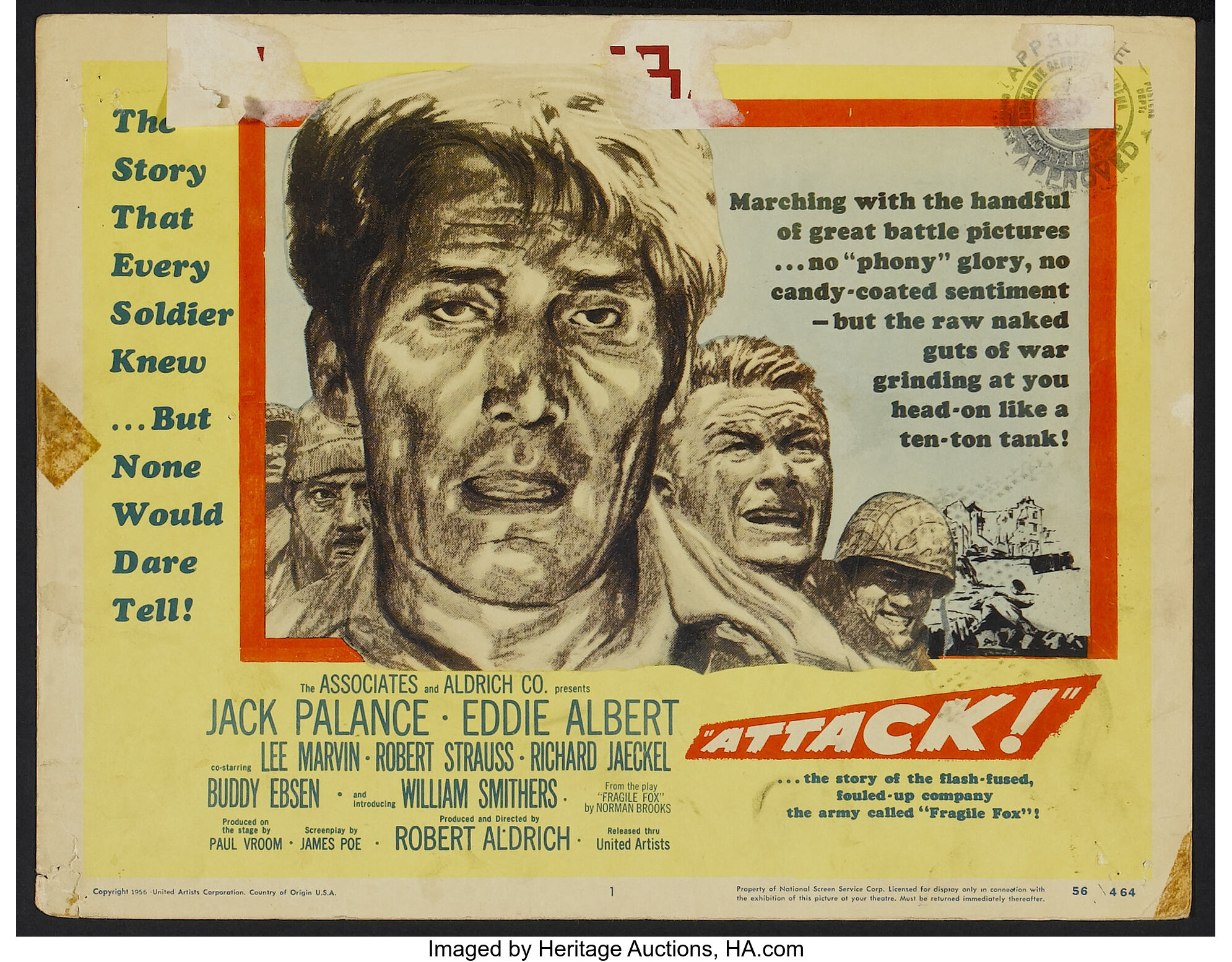 Attack United Artists 1956 Lobby Card Set Of 8 11 X 14 Lot 51027 Heritage Auctions 4732