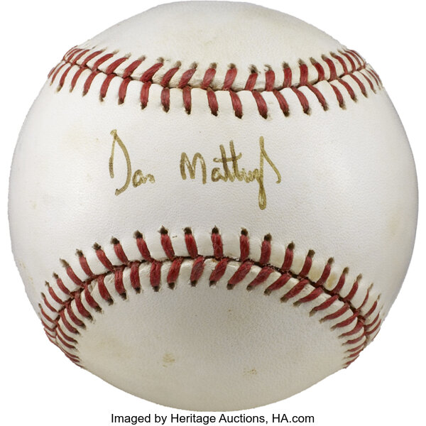 Don Mattingly Single Signed Baseball. OAL (Brown) orb plays host to, Lot  #12383