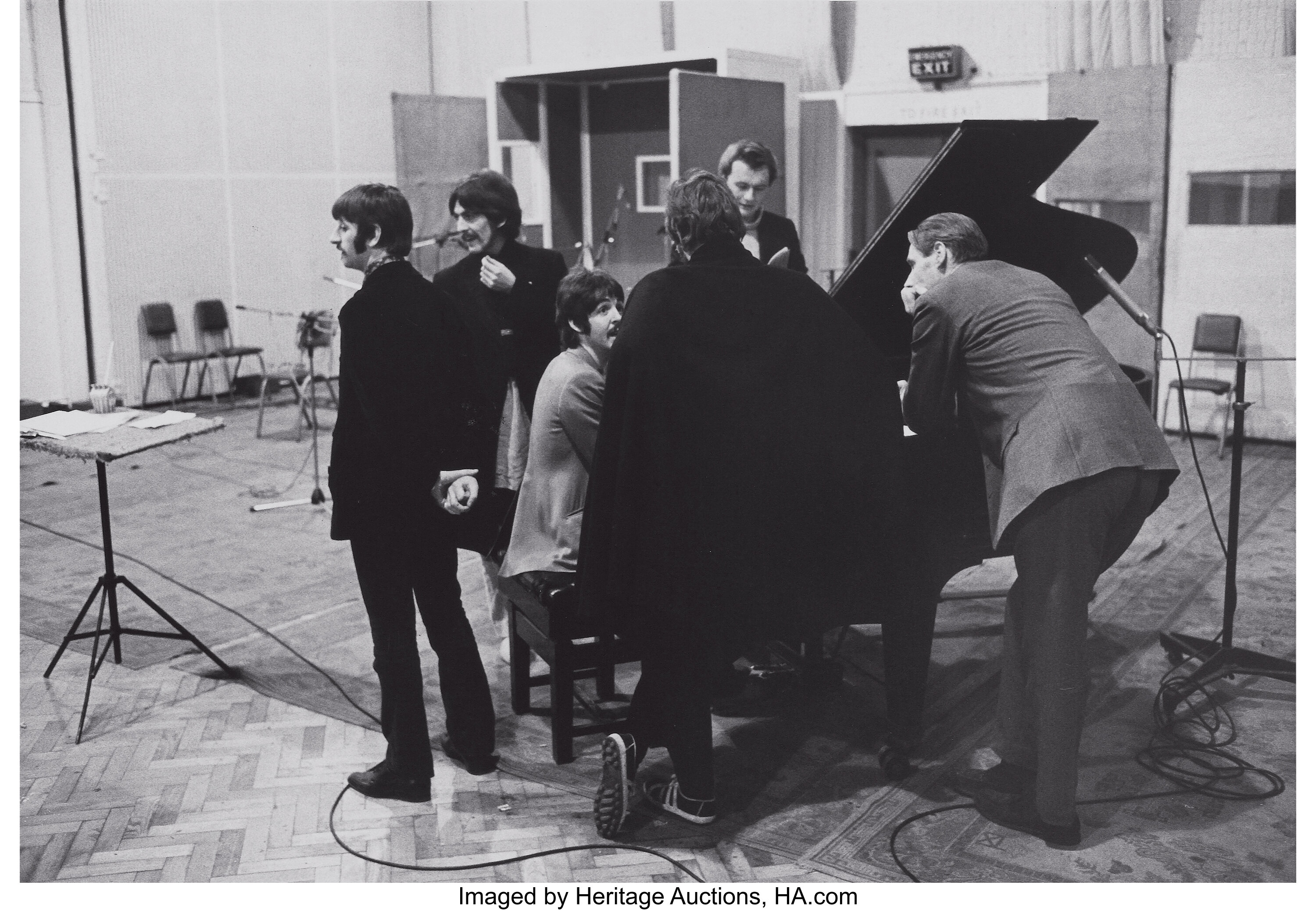 HENRY GROSSMAN (American). The Beatles (Around Piano), 1967. Silver ...