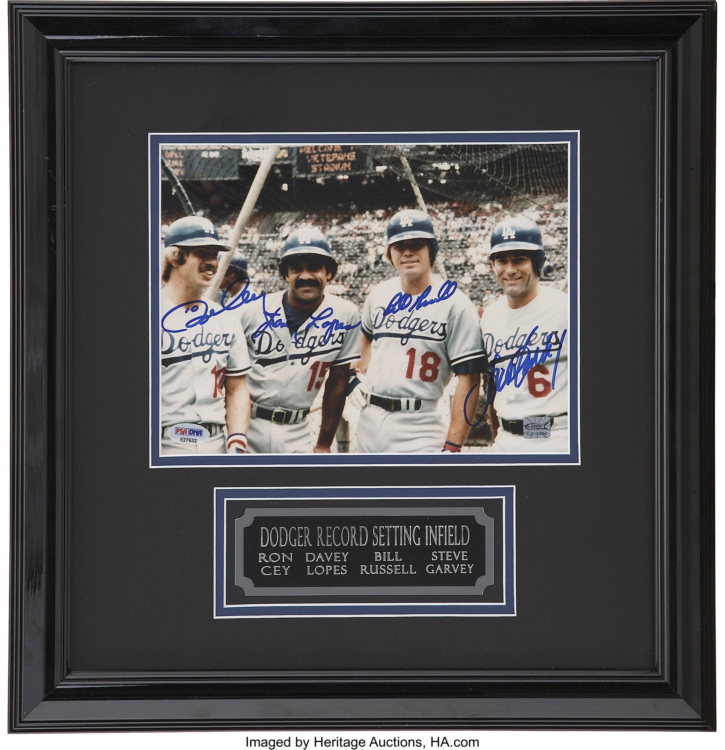 Ron Cey Davey Lopes Steve Garvey Russell Signed Dodgers Infield