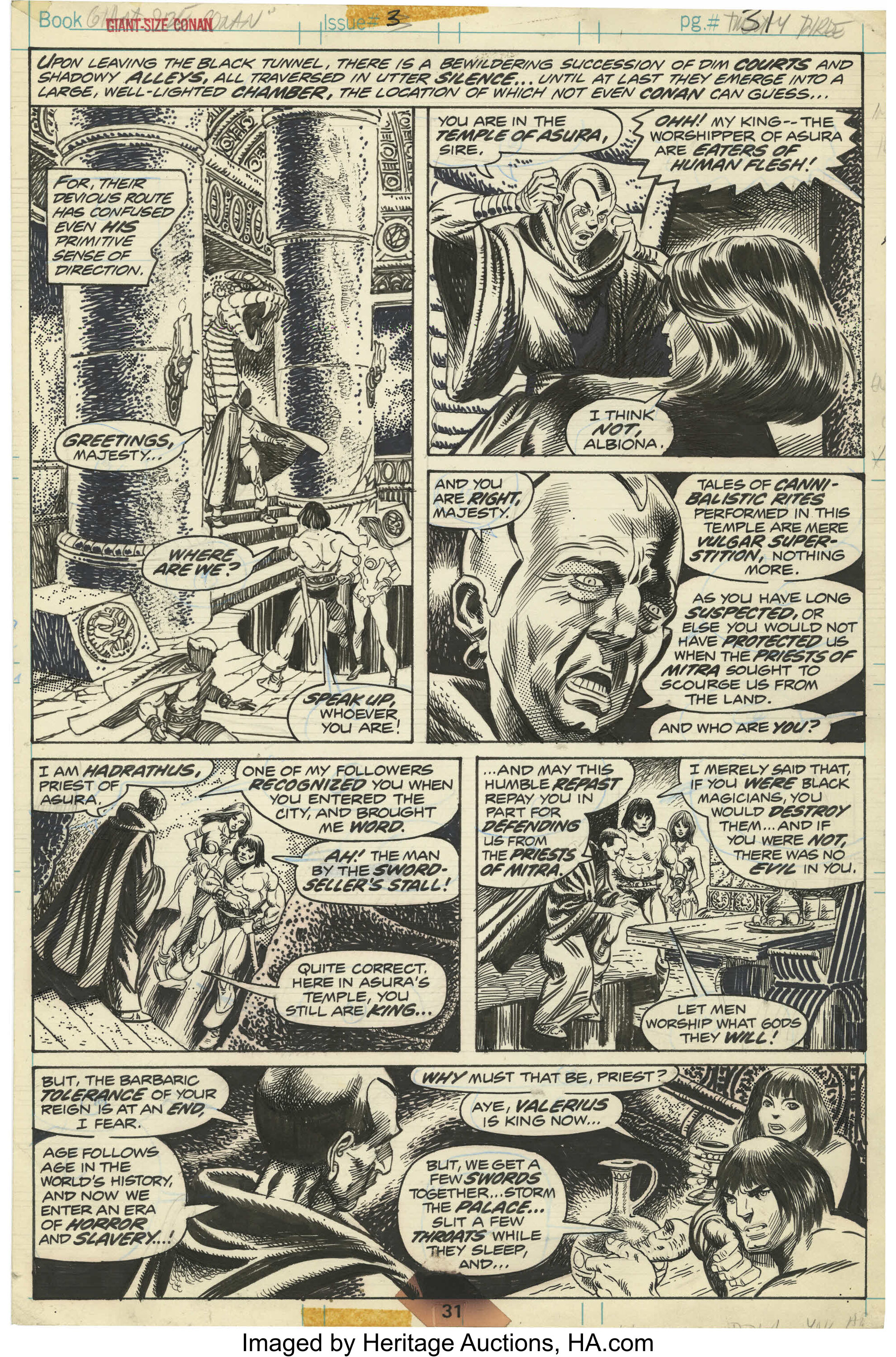 Gil Kane and Tom Sutton - Giant-Size Conan #3 page 31 Original Art ...