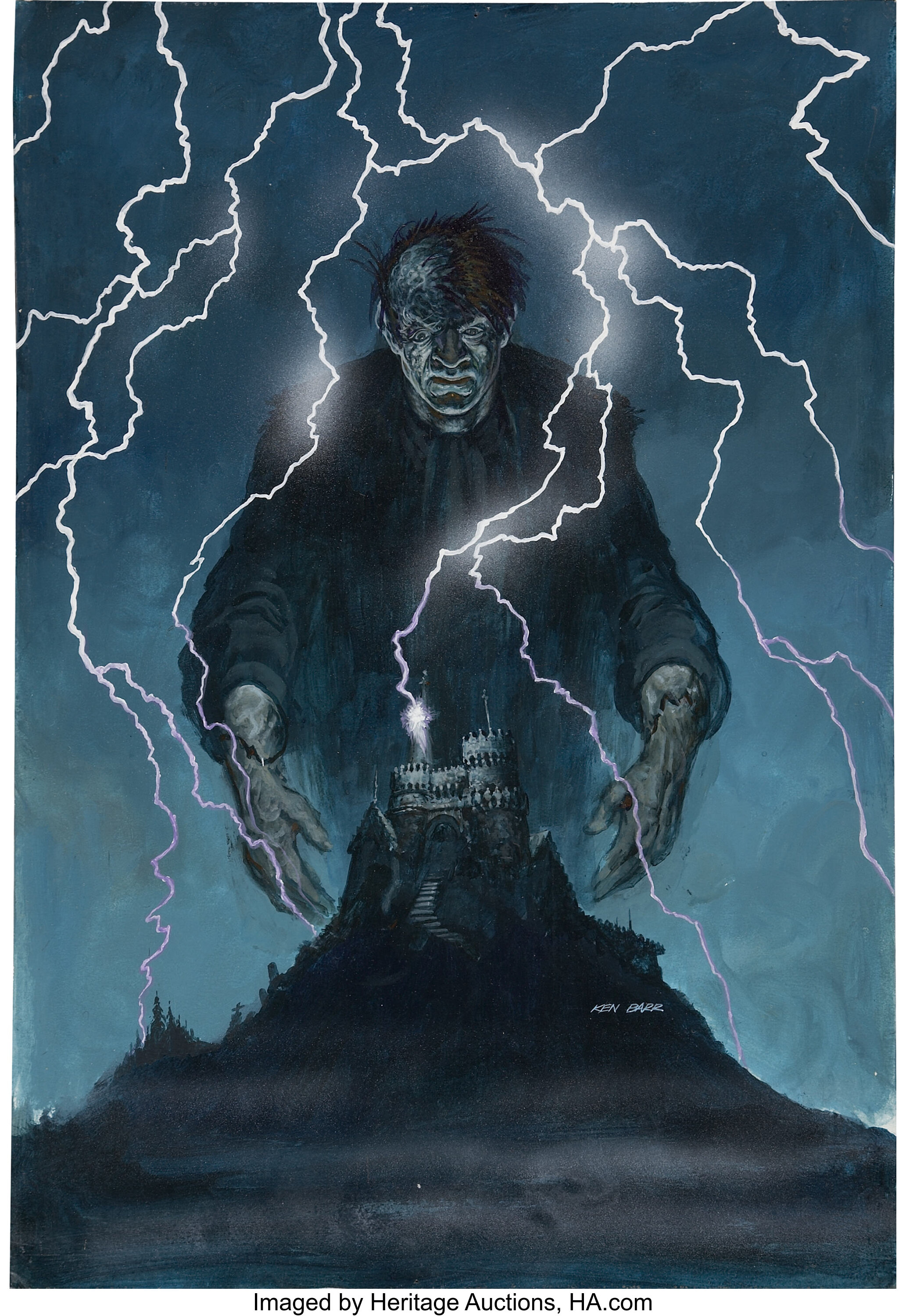 Ken Barr Frankenstein Illustration Original Art (undated).... | Lot ...