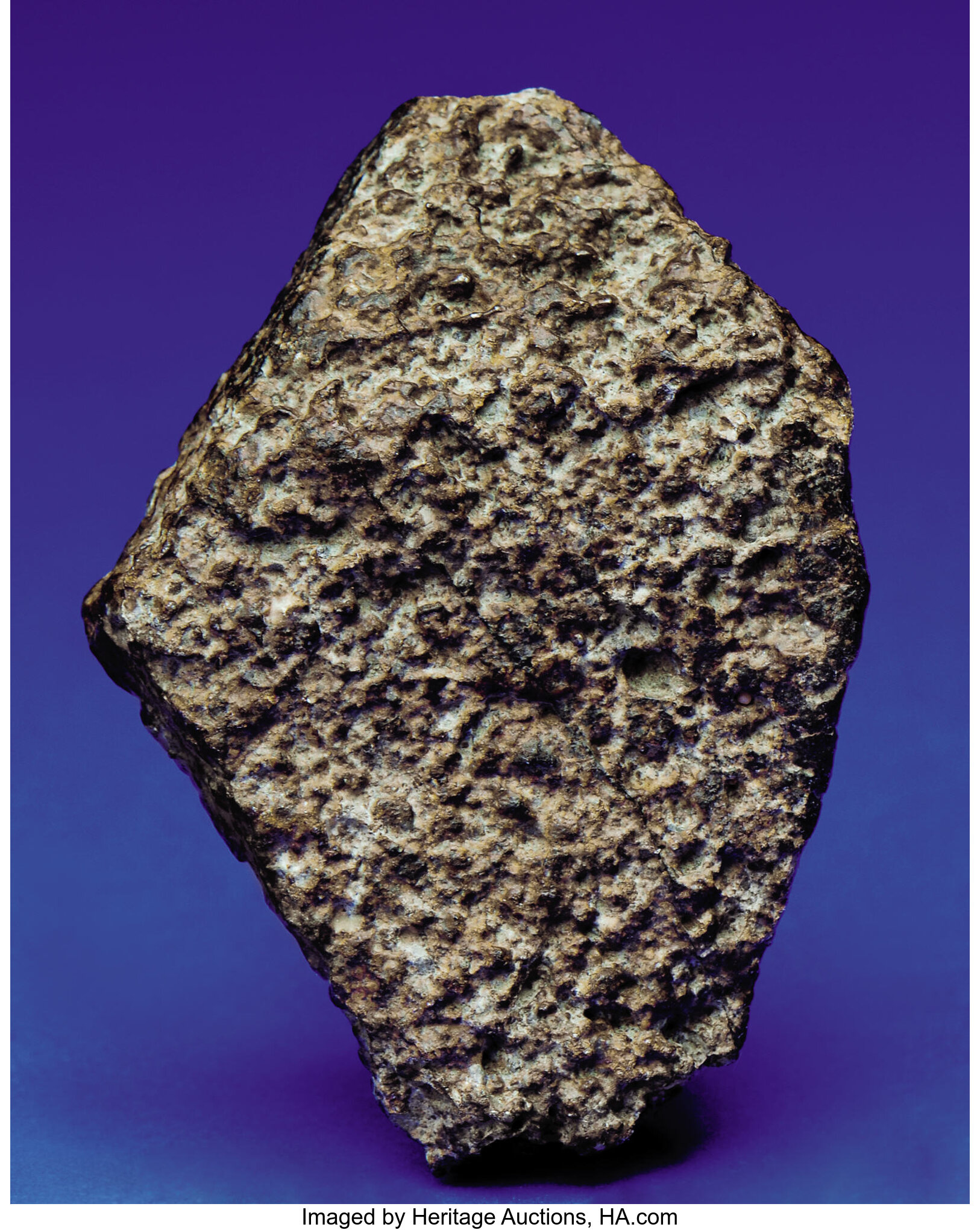 UNUSUAL STONE METEORITE RECOVERED IN THE SAHARA. BY BERBERS. ... | Lot ...