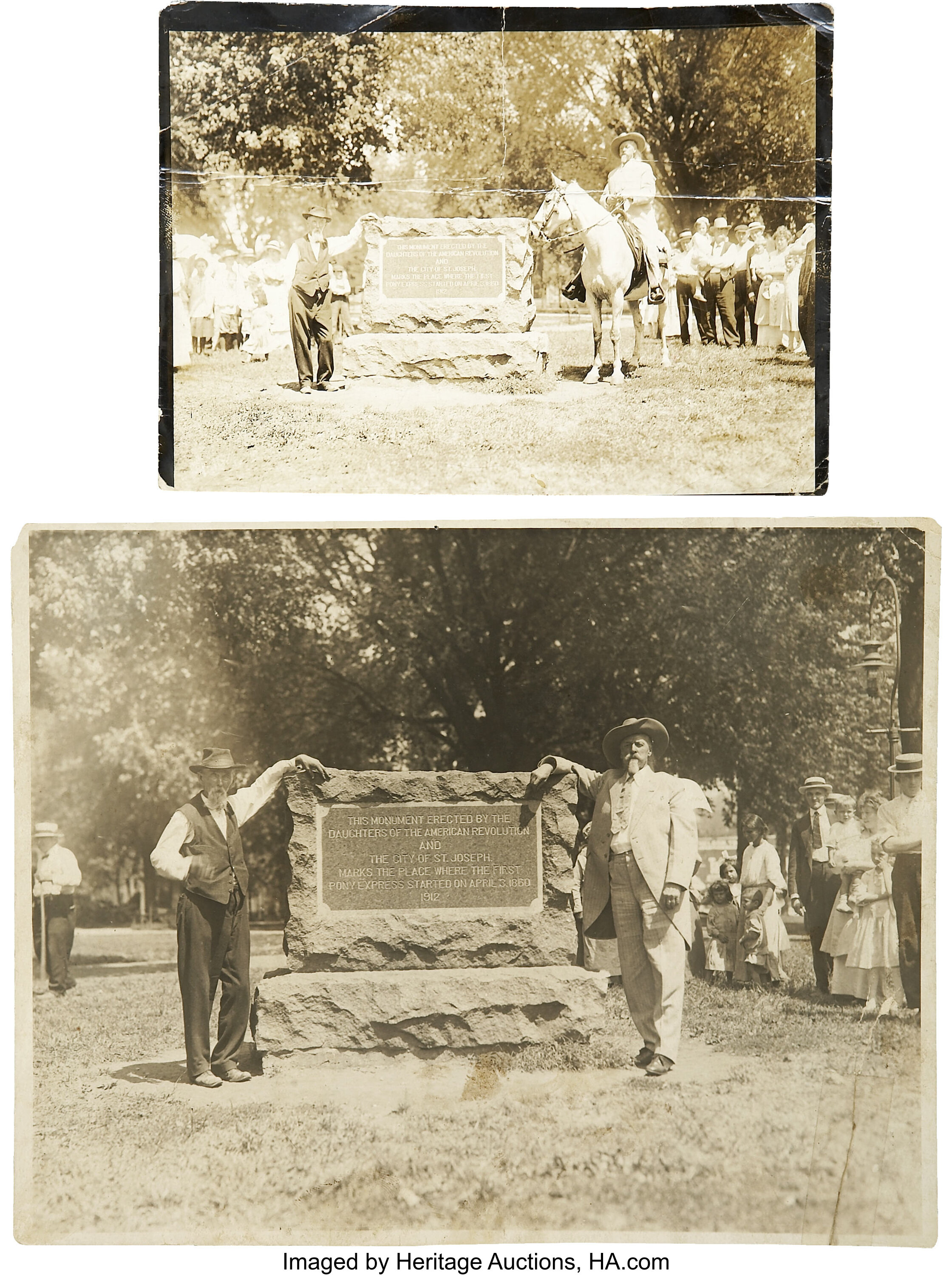 Two Photographs of Buffalo Bill Cody at the Dedication of A Pony | Lot Heritage Auctions