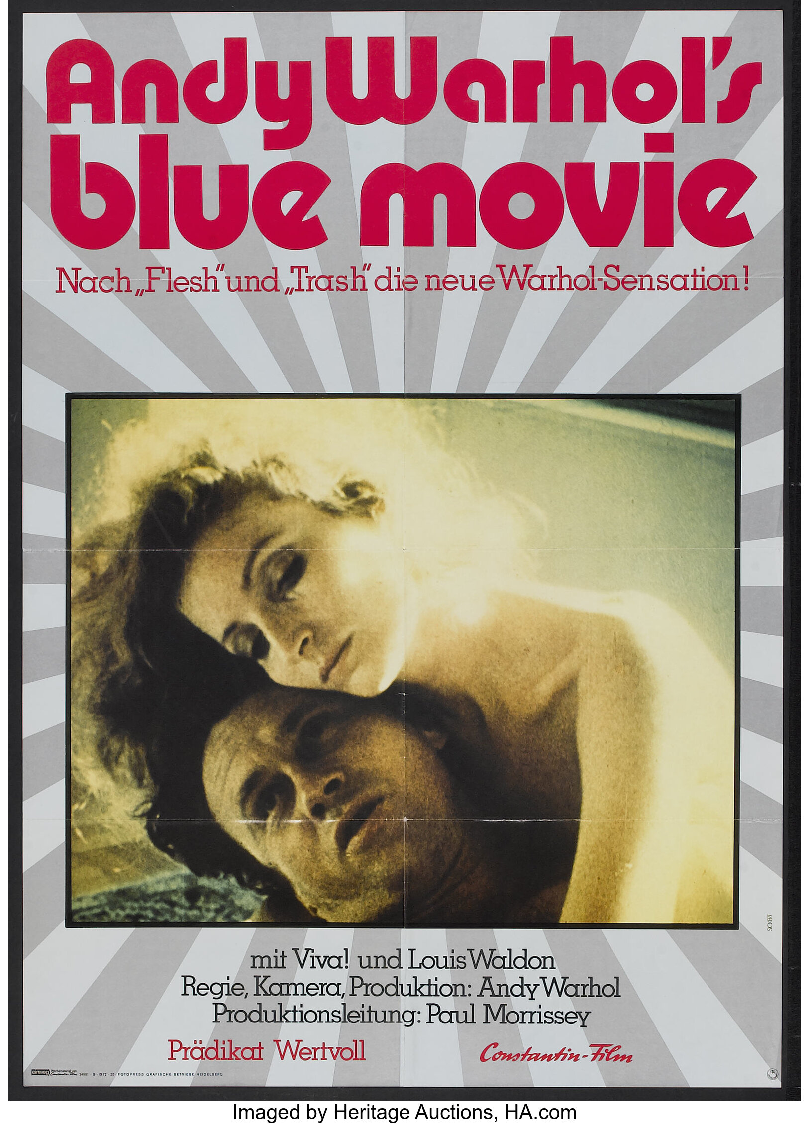 Blue Movie Andy Warhol Films 1969 . German A1 23