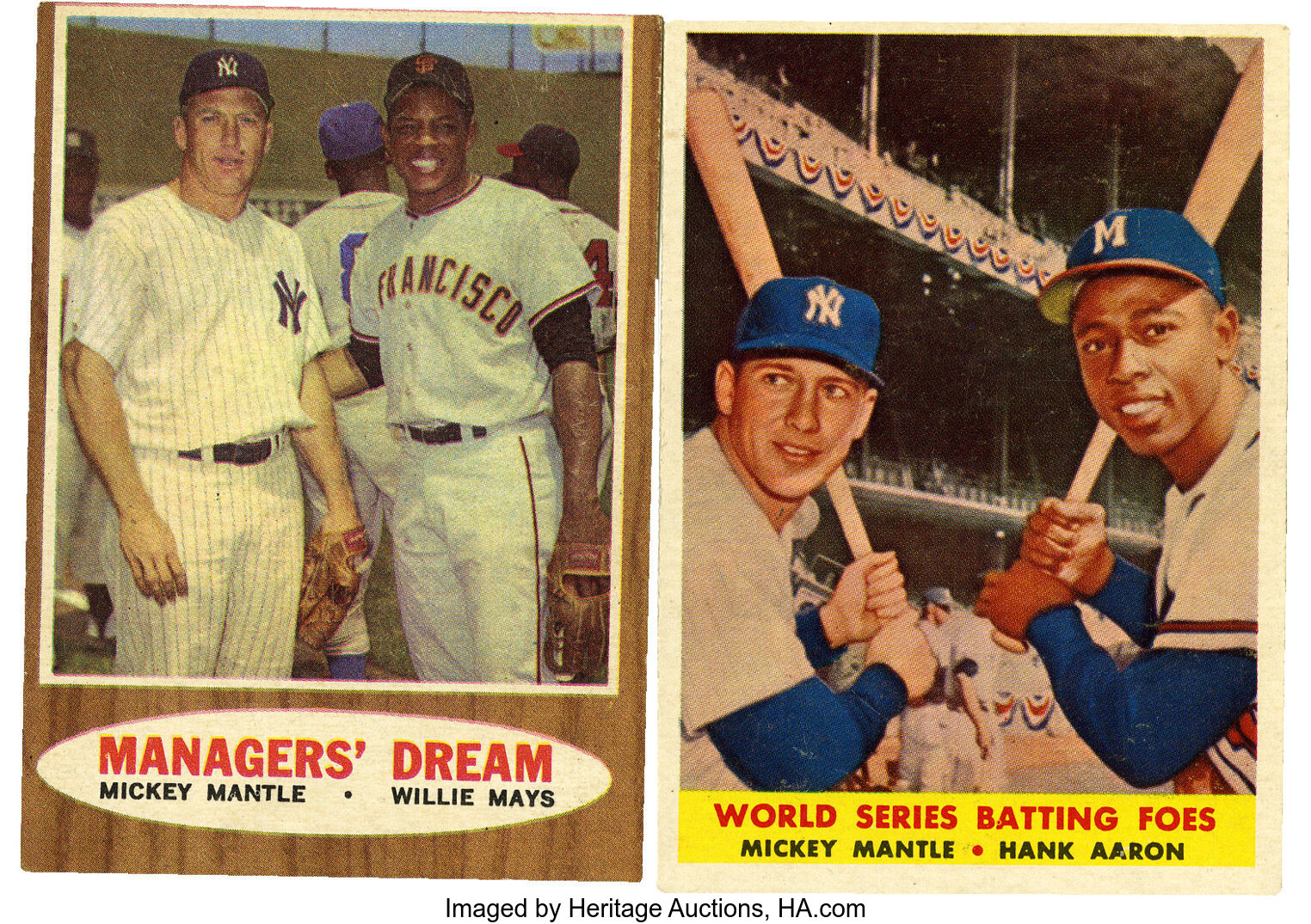 Lot Detail - 1958 and 1962 Topps Hank Aaron and Willie Mays Signed Cards  Pair (2 Different) - Both PSA/DNA Authentic