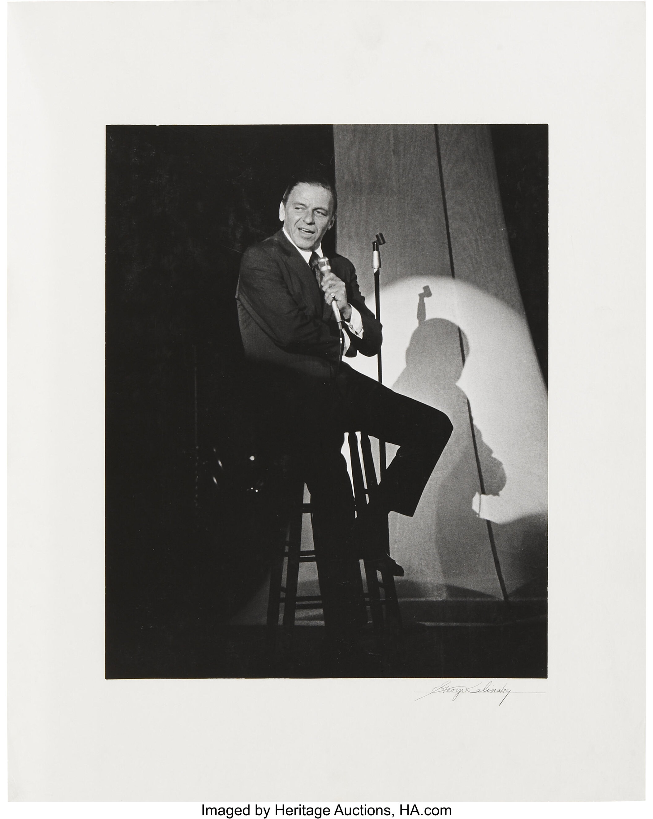 Frank Sinatra Photo by George Kalinsky.... Movie/TV Memorabilia | Lot ...