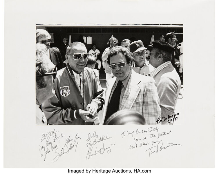 Tommy Lasorda Autographed Photo, with Sinatra - Apiaria