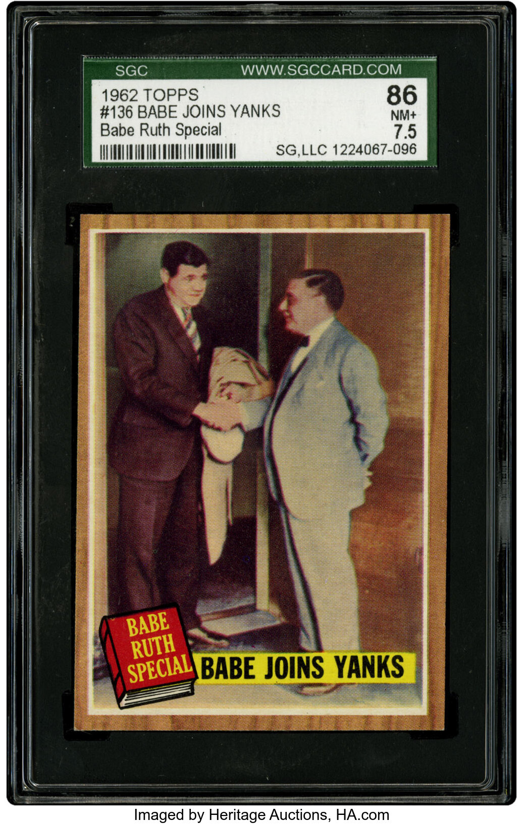 1962 Topps #138 Babe Ruth Special The Famous Slugger Baseball