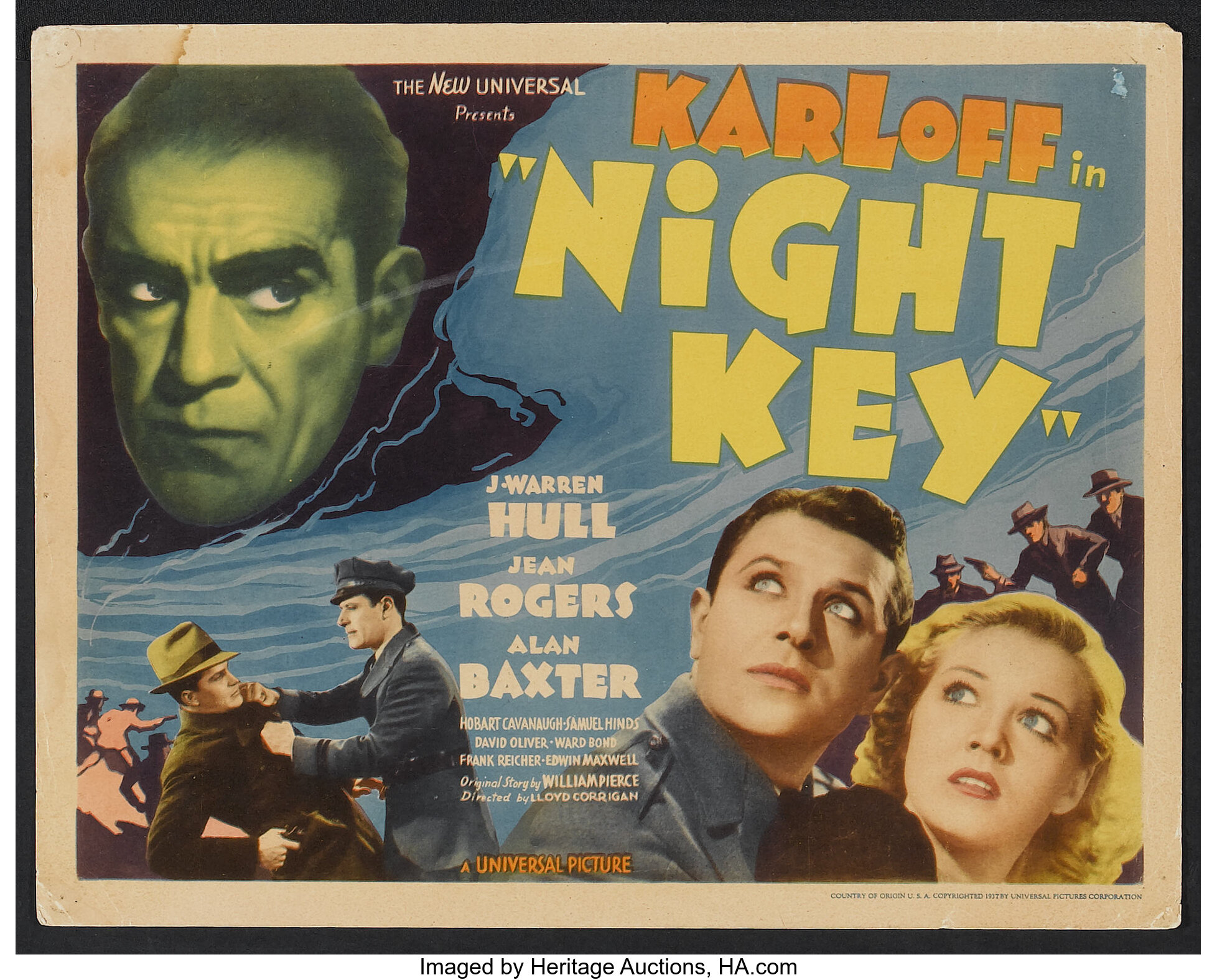 Night Key (Universal, 1937). Title Lobby Card and Lobby Cards (3