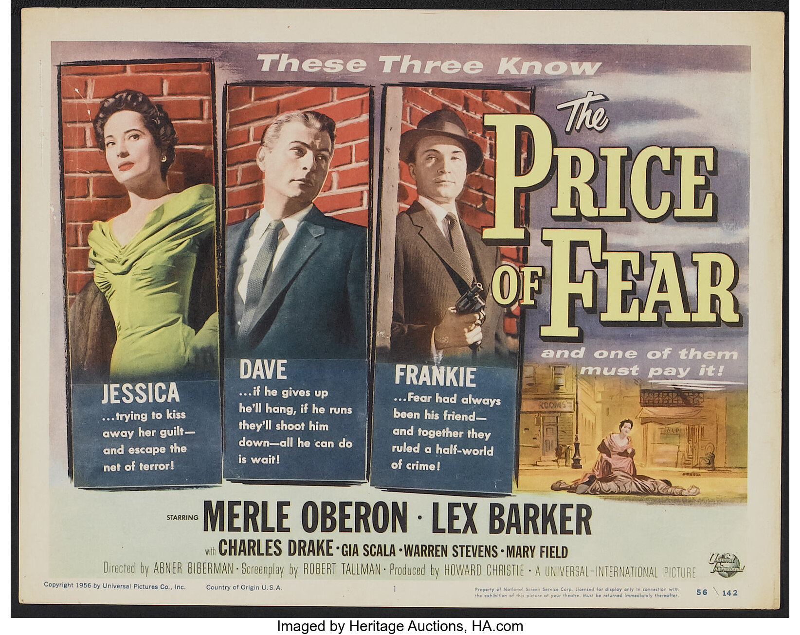 The Price of Fear (Universal International, 1956). Lobby Card Set