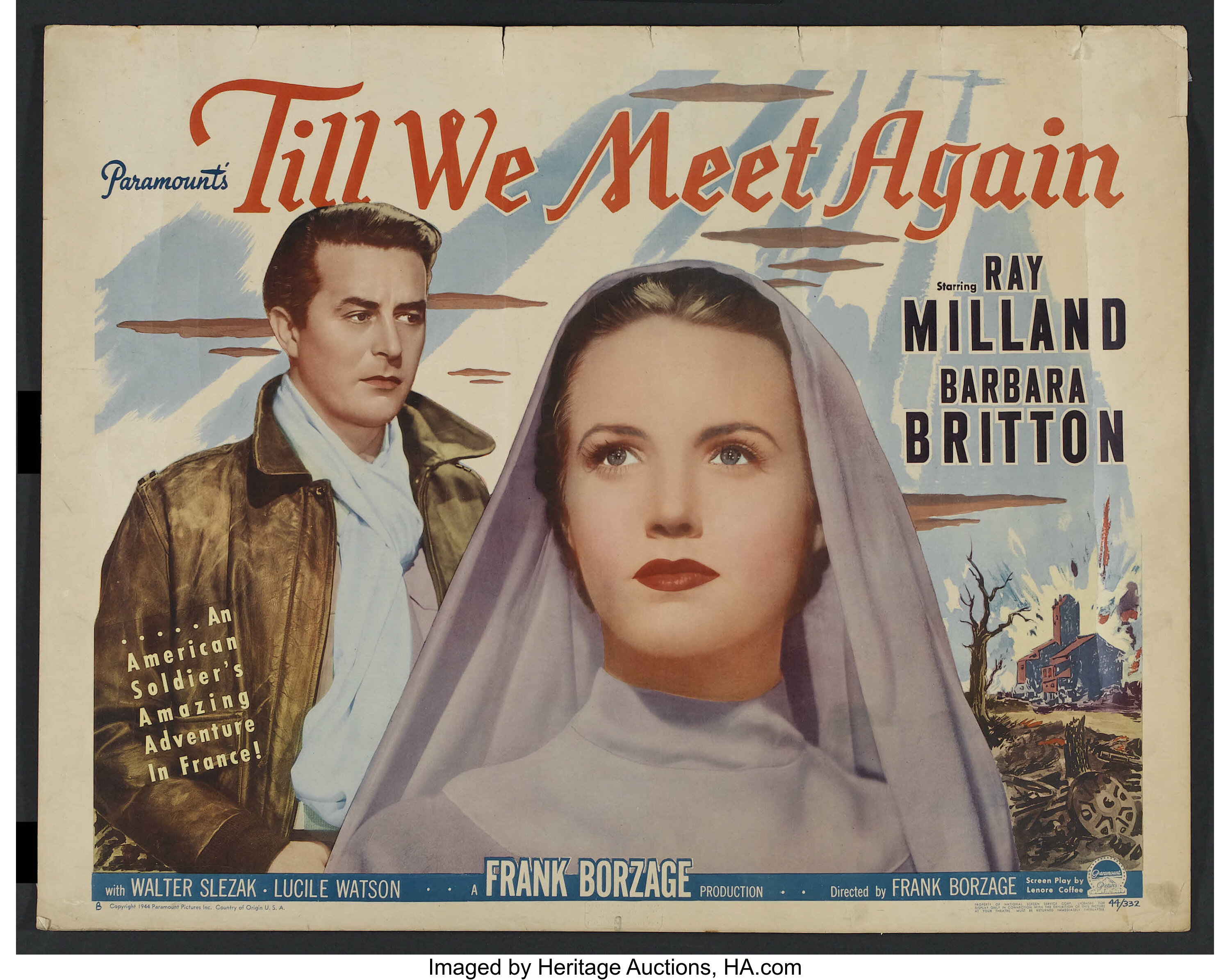 Till We Meet Again Paramount 1944 Half Sheet 22 X 28 Style Lot Heritage Auctions