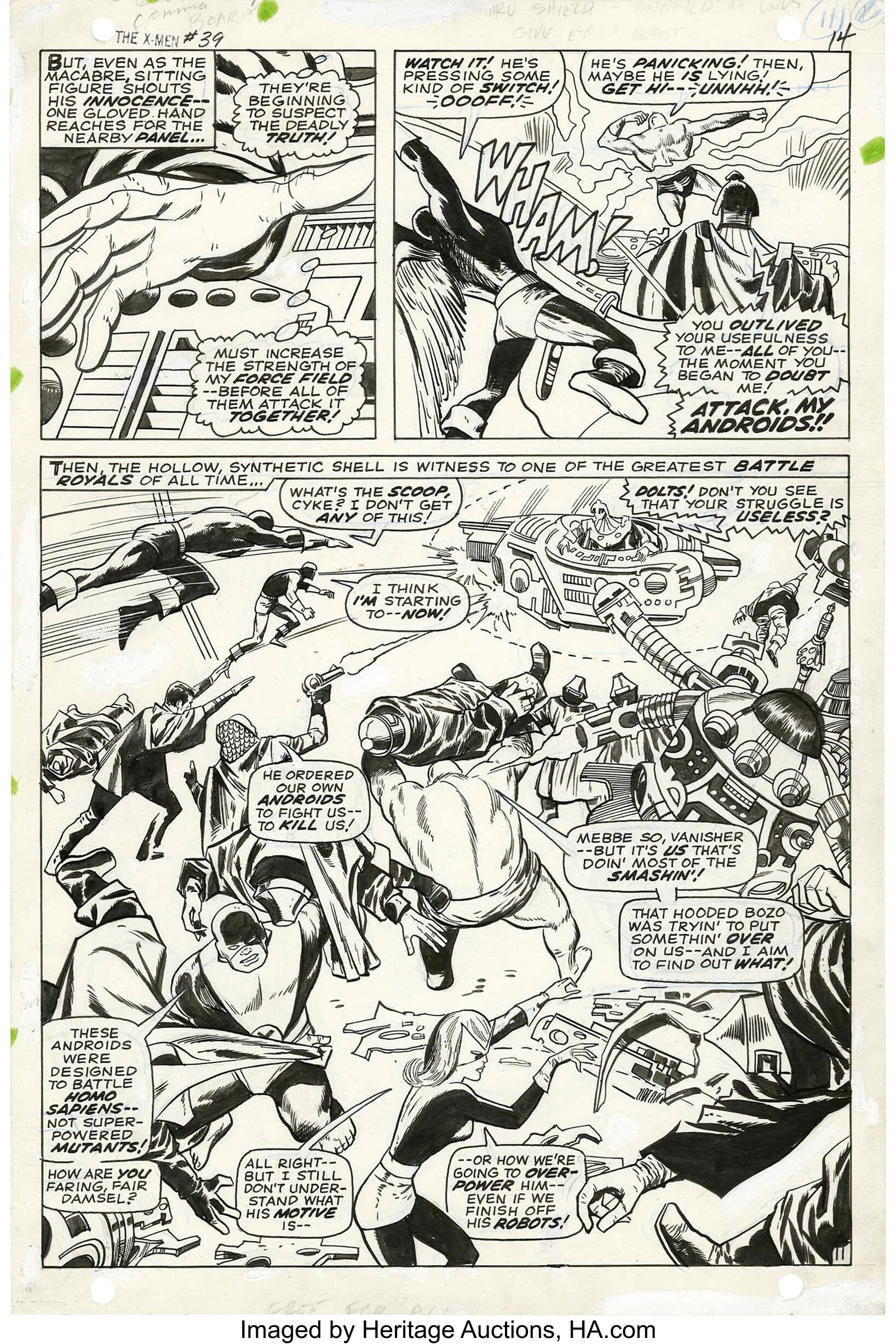 Don Heck And Vince Colletta X Men 39 Page 11 Original Art Marvel Lot Heritage Auctions