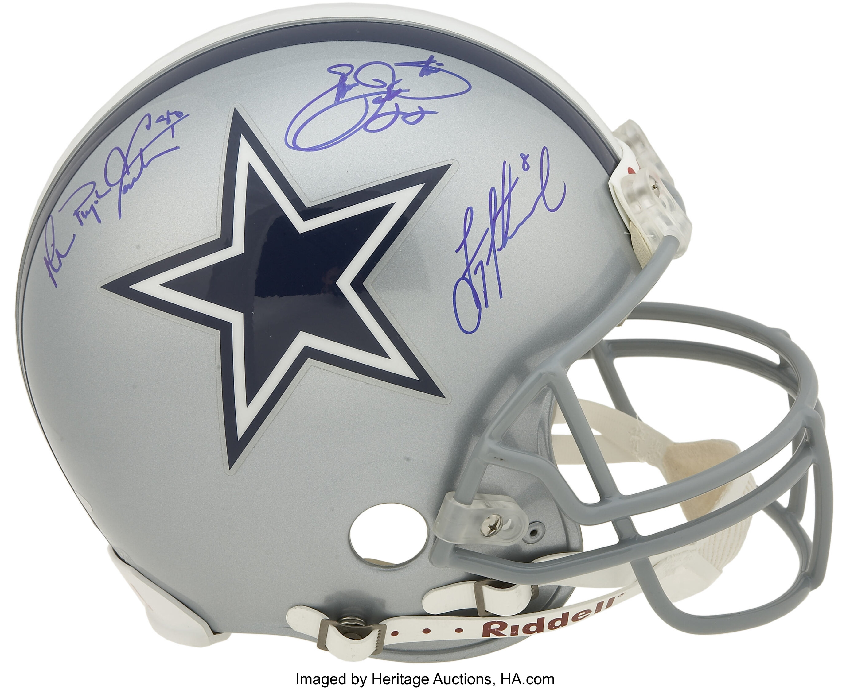 Sold at Auction: Dallas Cowboys Signed Riddell NFL Football Helmet