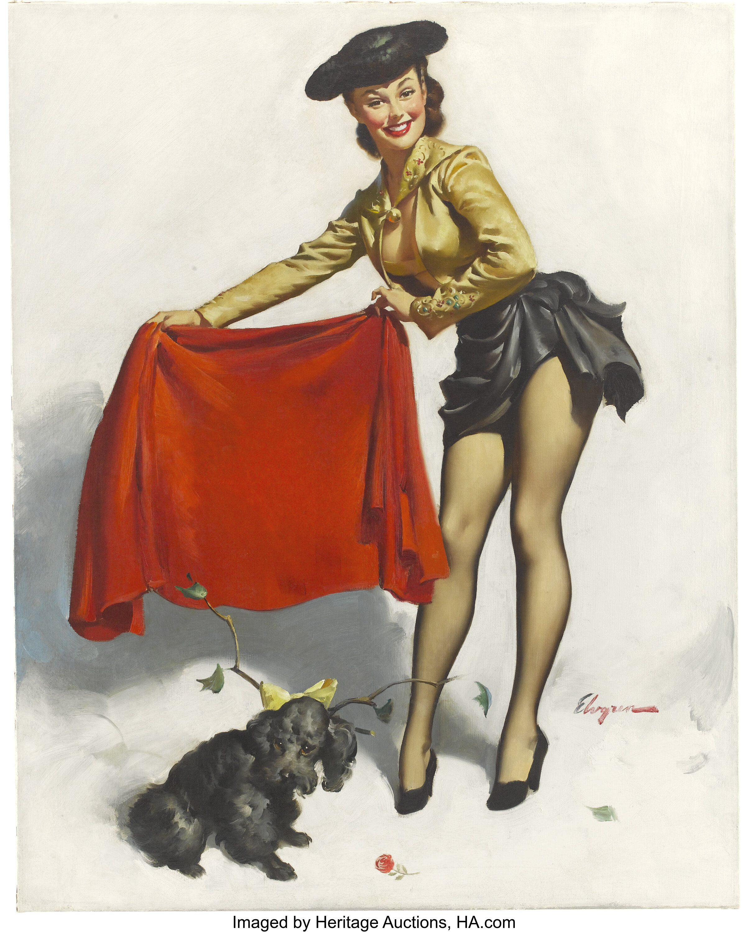 Gil Elvgren American 1914 1980 Aw Come On Pinup Lot 87143 Heritage Auctions 7033