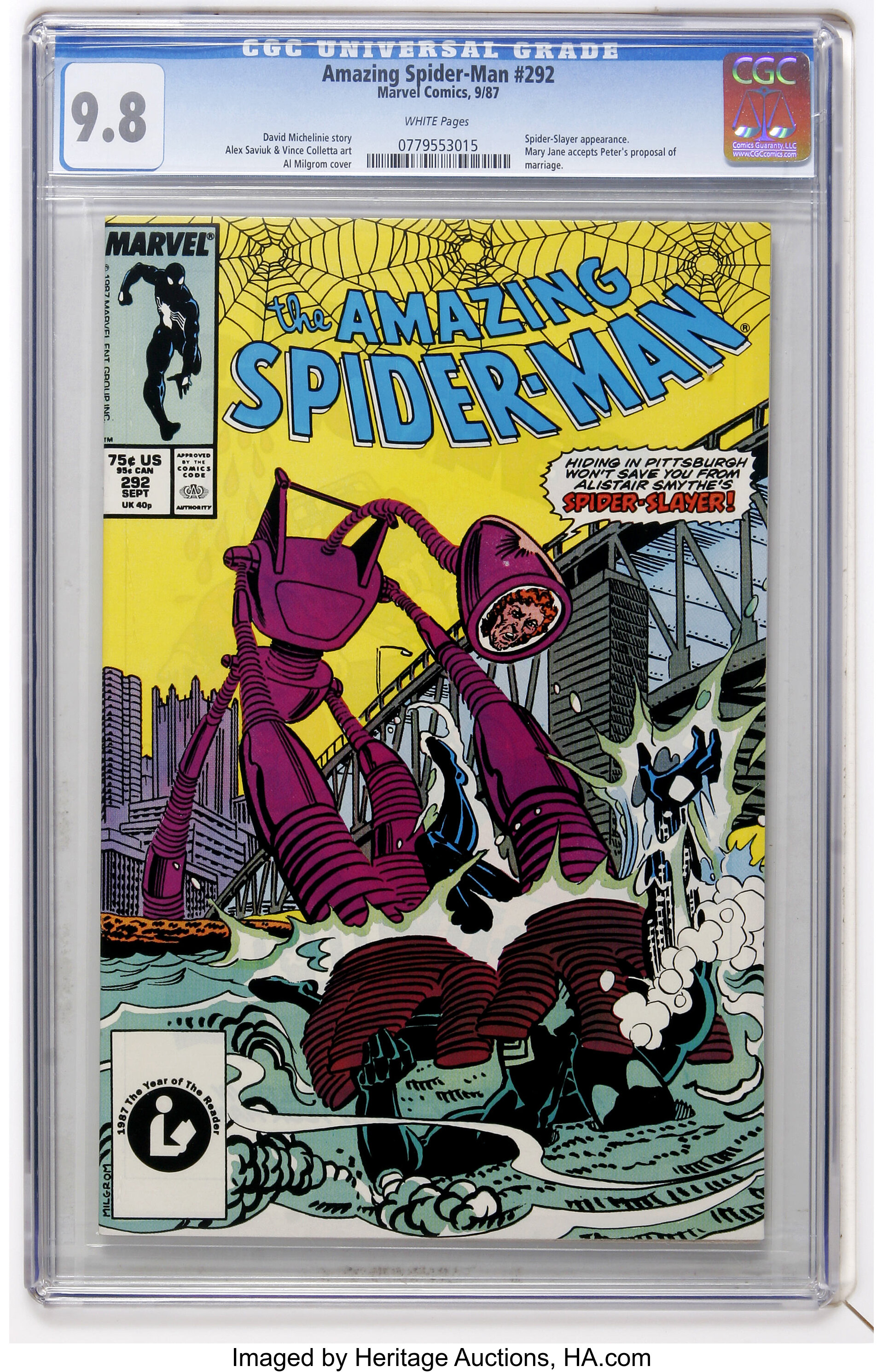 The Amazing Spider-Man #292 (Marvel, 1987) CGC NM/MT  White | Lot #17080  | Heritage Auctions