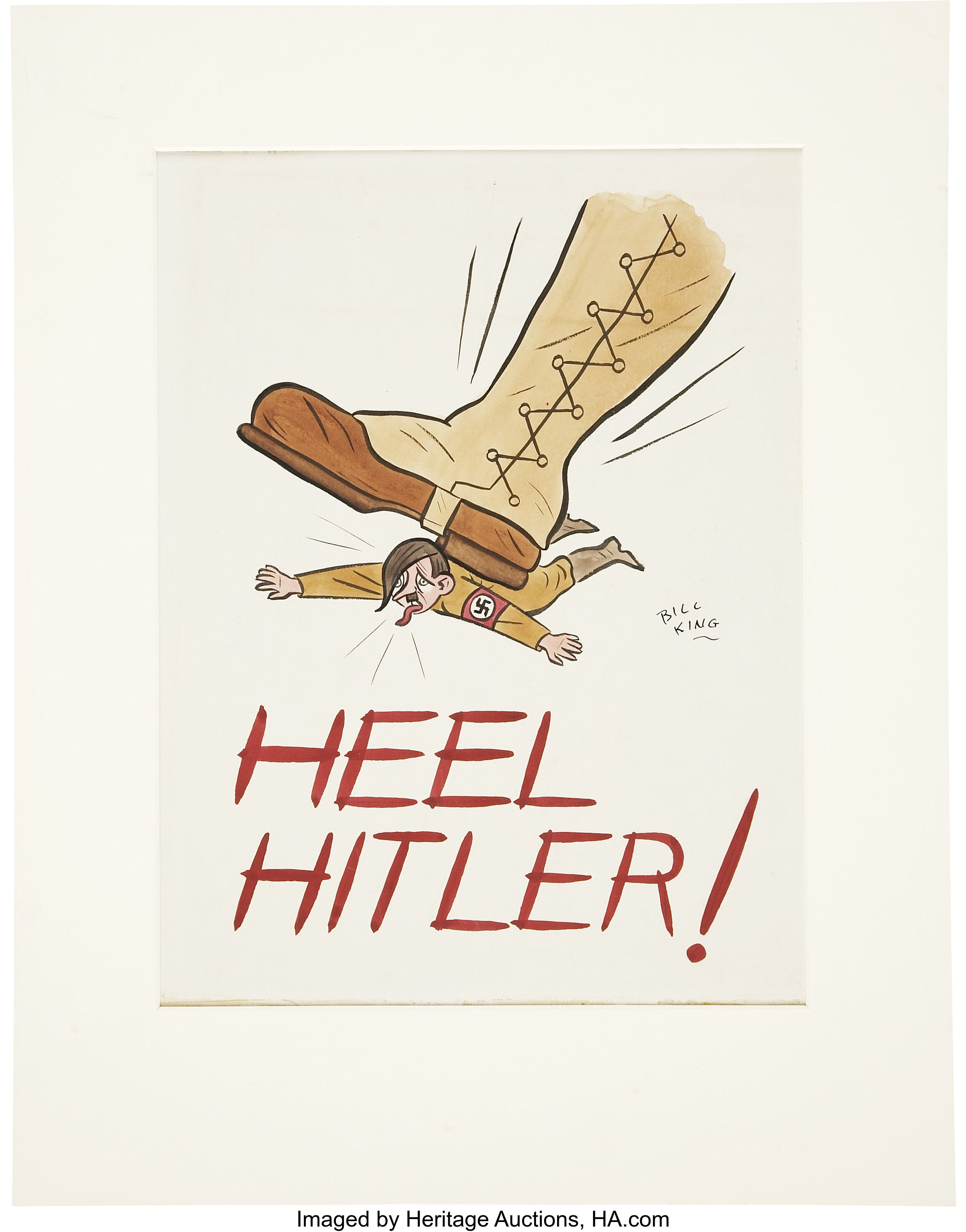 Bill King Heel Hitler Ww Ii Era Editorial Cartoon Illustration Lot 13726 Heritage Auctions