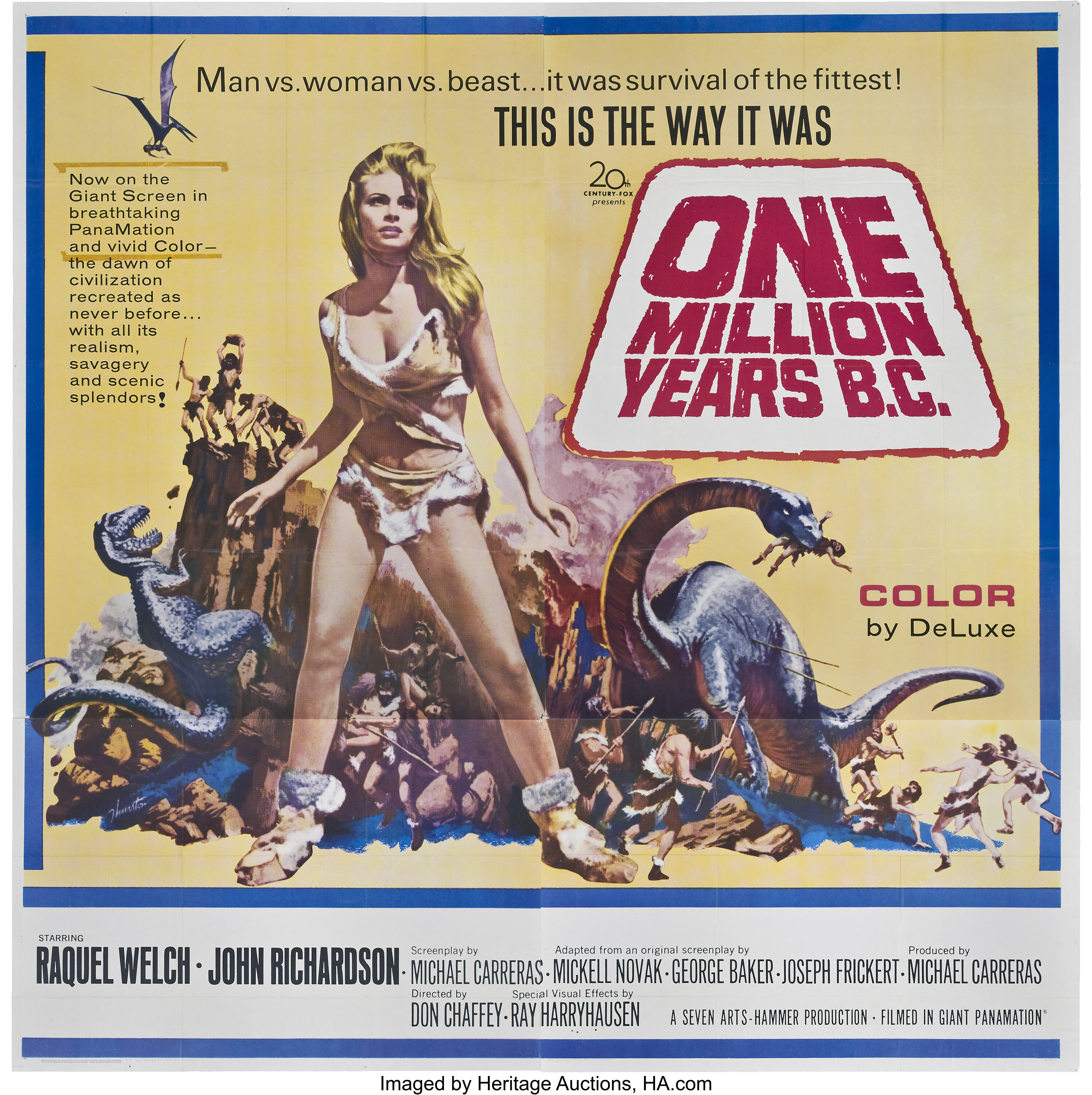 One Million Years B C th Century Fox 1966 Six Sheet 81 X Lot Heritage Auctions