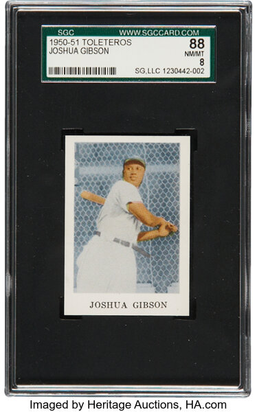 1950-51 Toleteros Joshua Gibson SGC 88 NM/MT 8, Highest Graded, Lot #81188