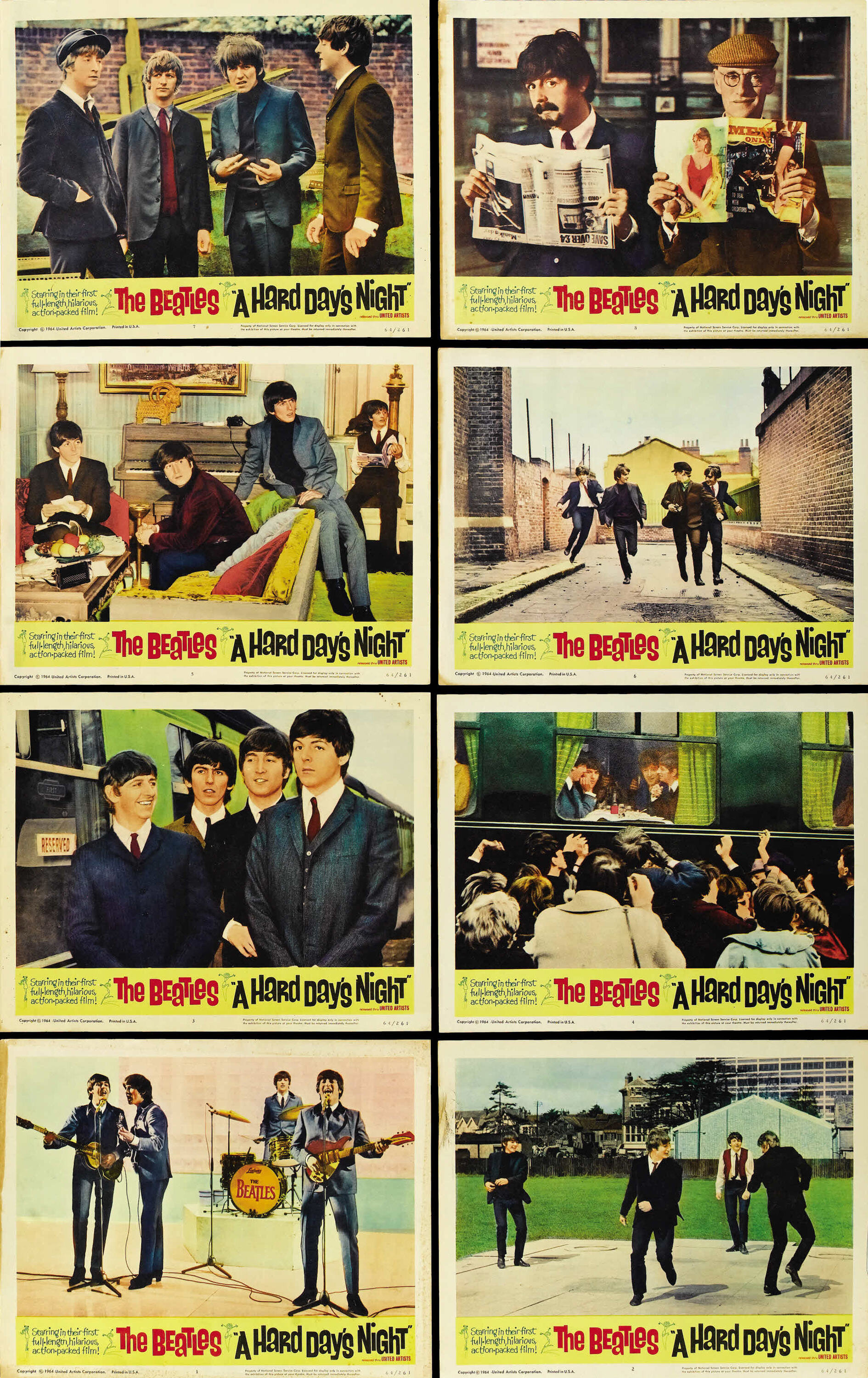 A Hard Day's Night (United Artists, 1964). Lobby Card Set of 8 (11