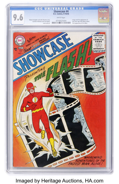 Silver Age (1956-1969):Superhero, Showcase #4 The Flash (DC, 1956) CGC NM+ 9.6 White pages....