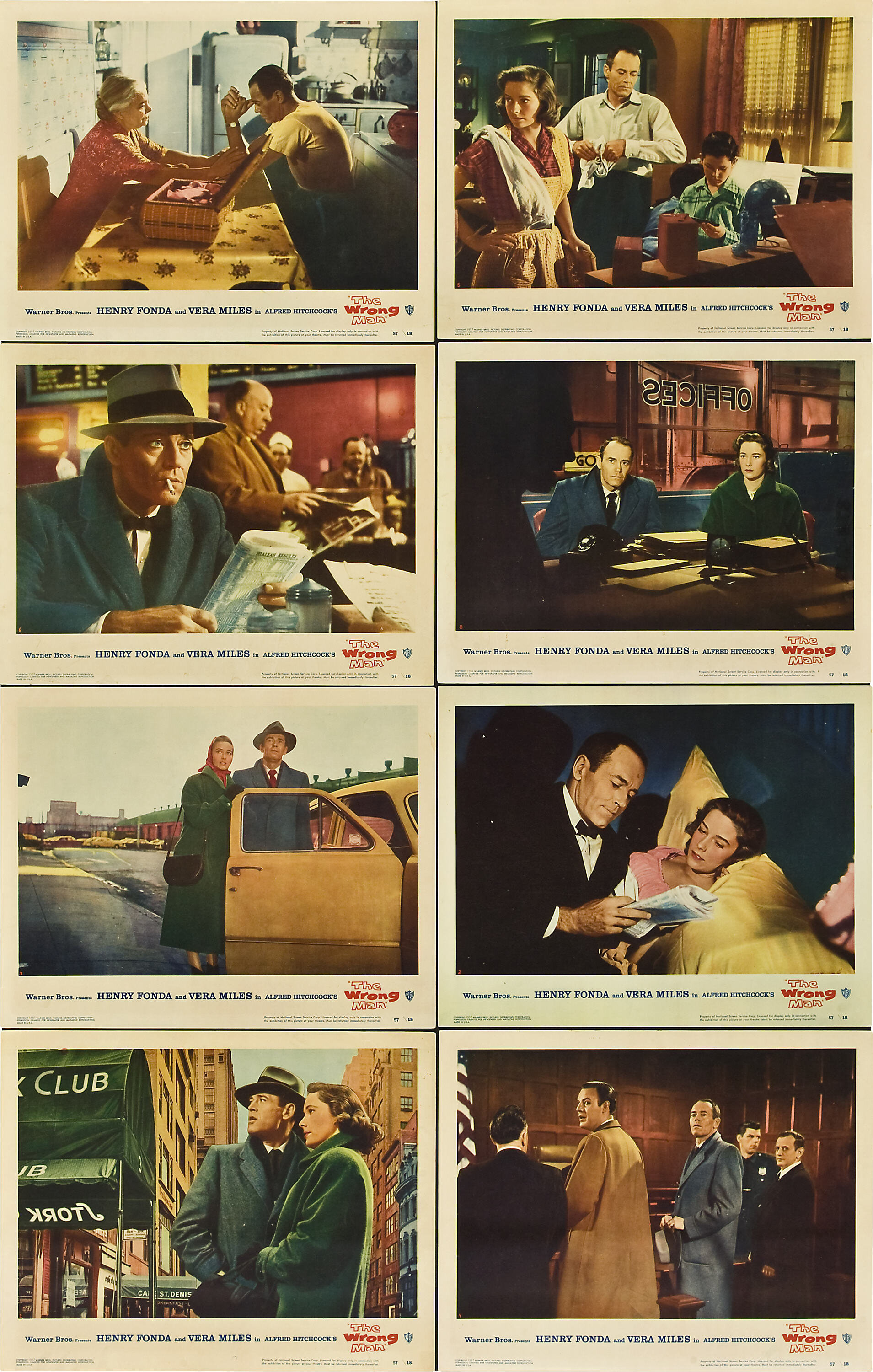 The Wrong Man (Warner Brothers, 1957). Lobby Card Set of 8 (11